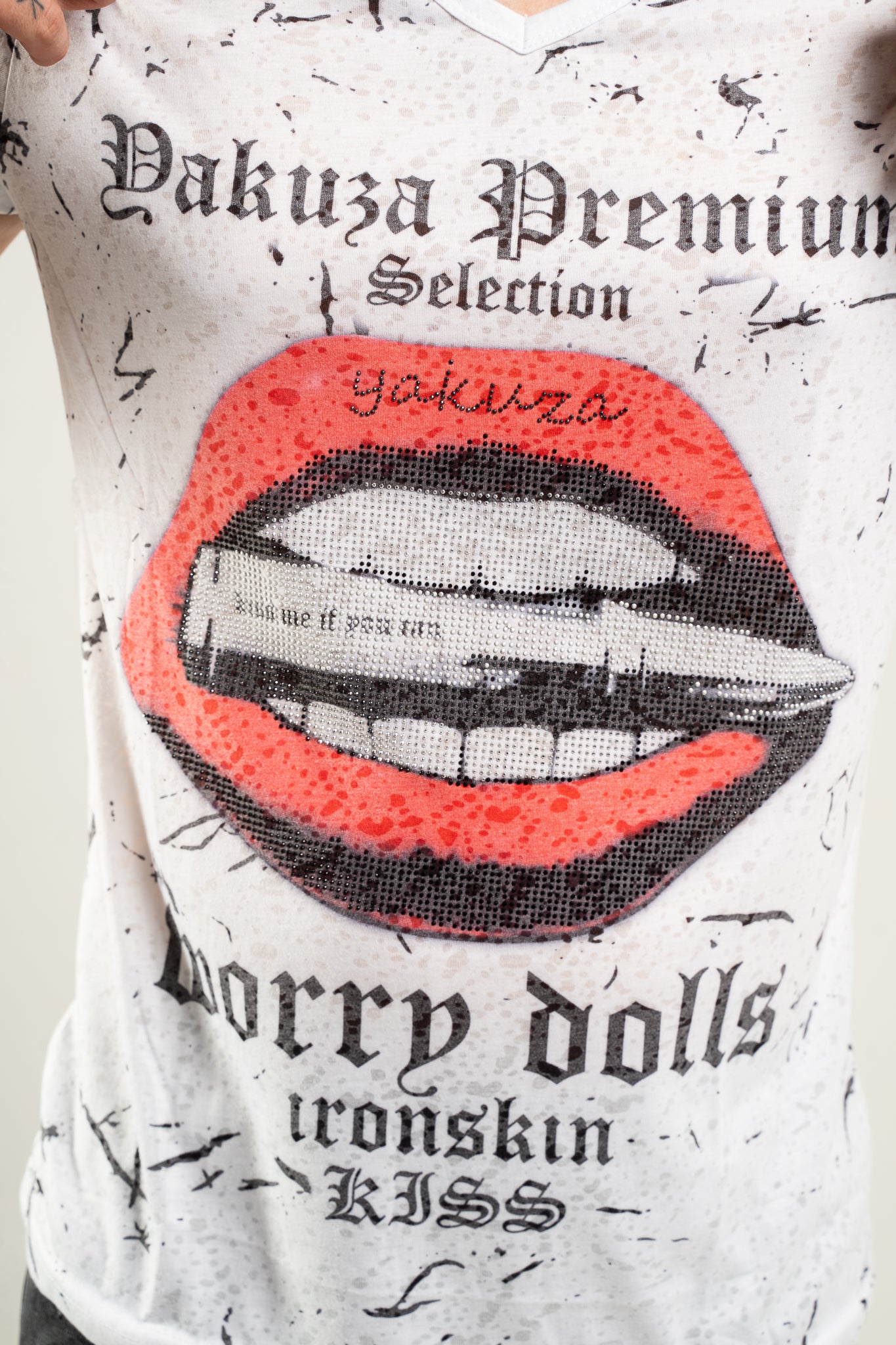 Koszulka "Usta" - Biała