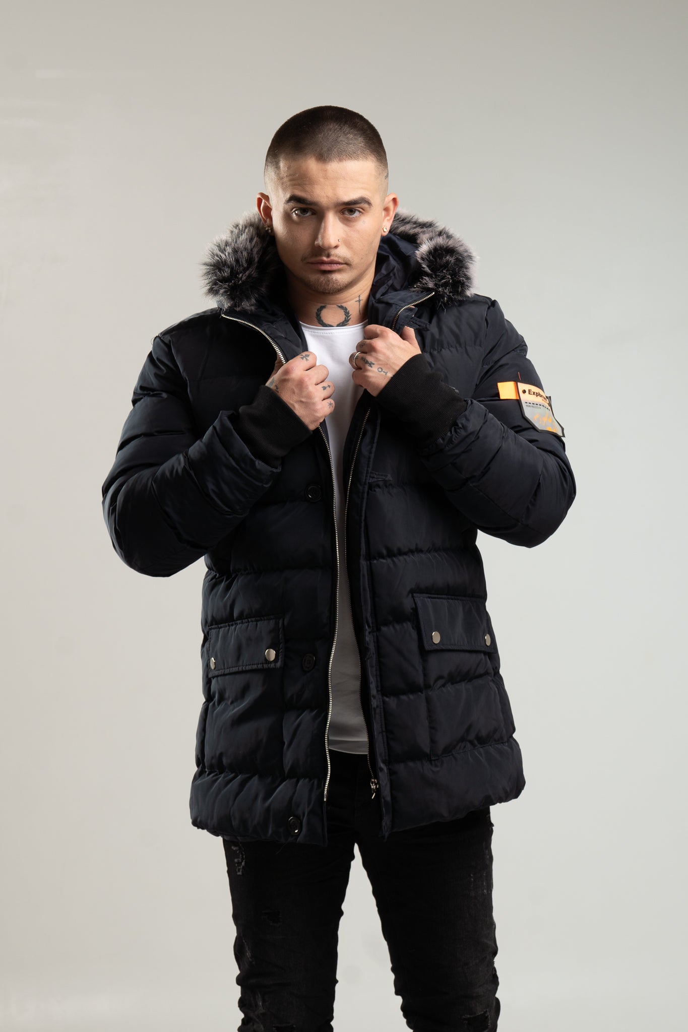 Parka męska w kolorze granatowym