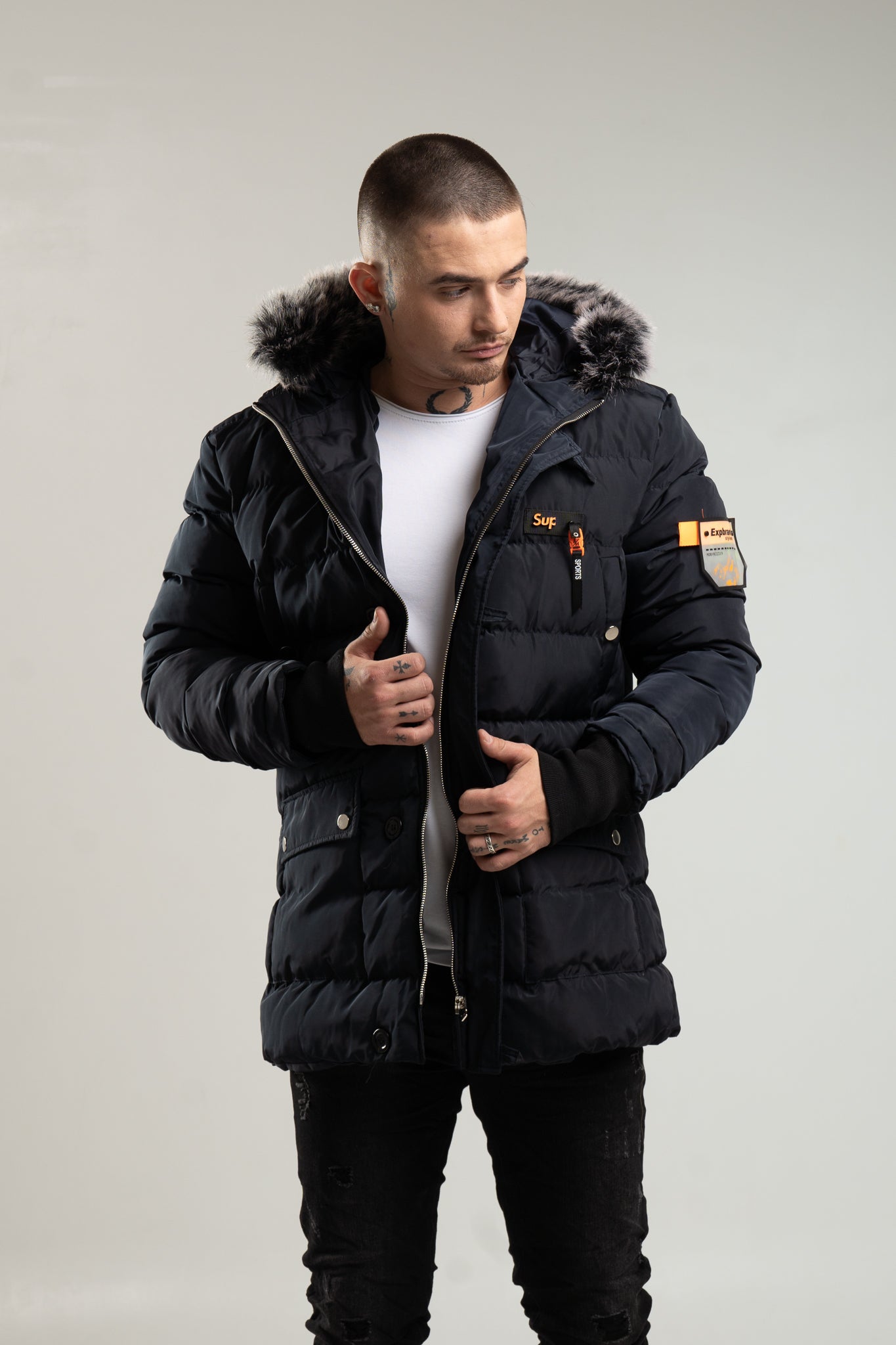 Parka męska w kolorze granatowym