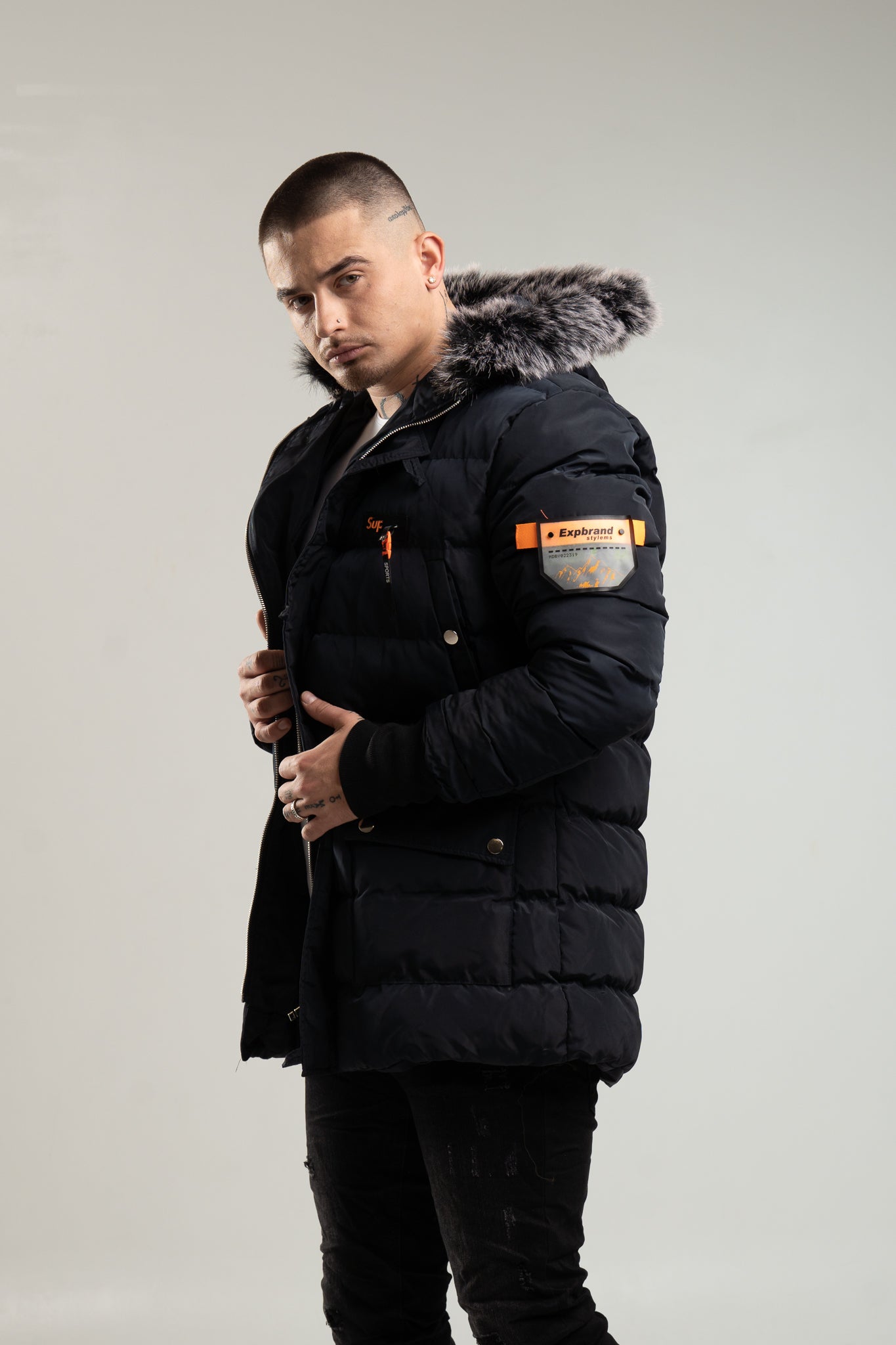 Parka męska w kolorze granatowym