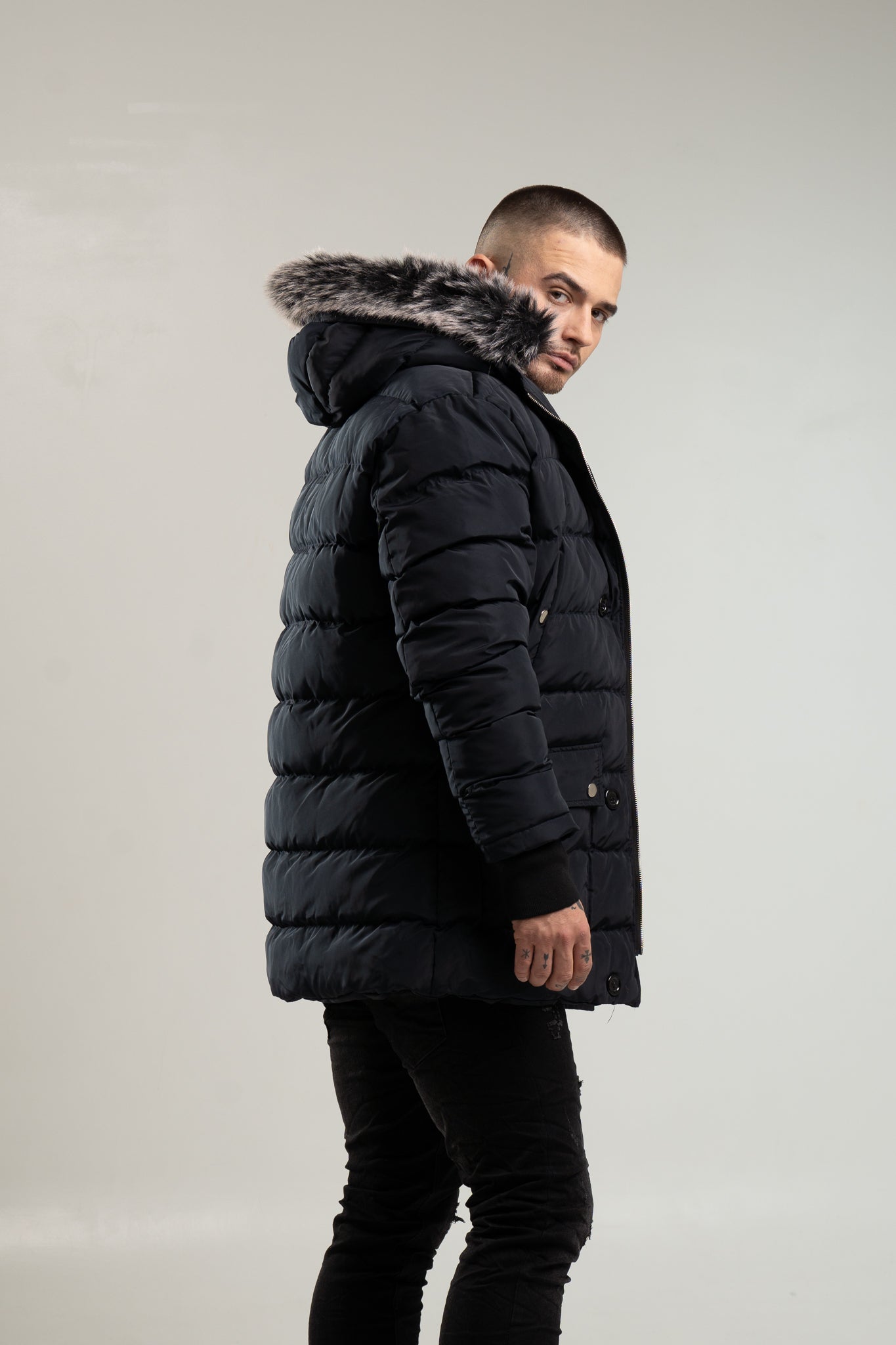 Parka męska w kolorze granatowym