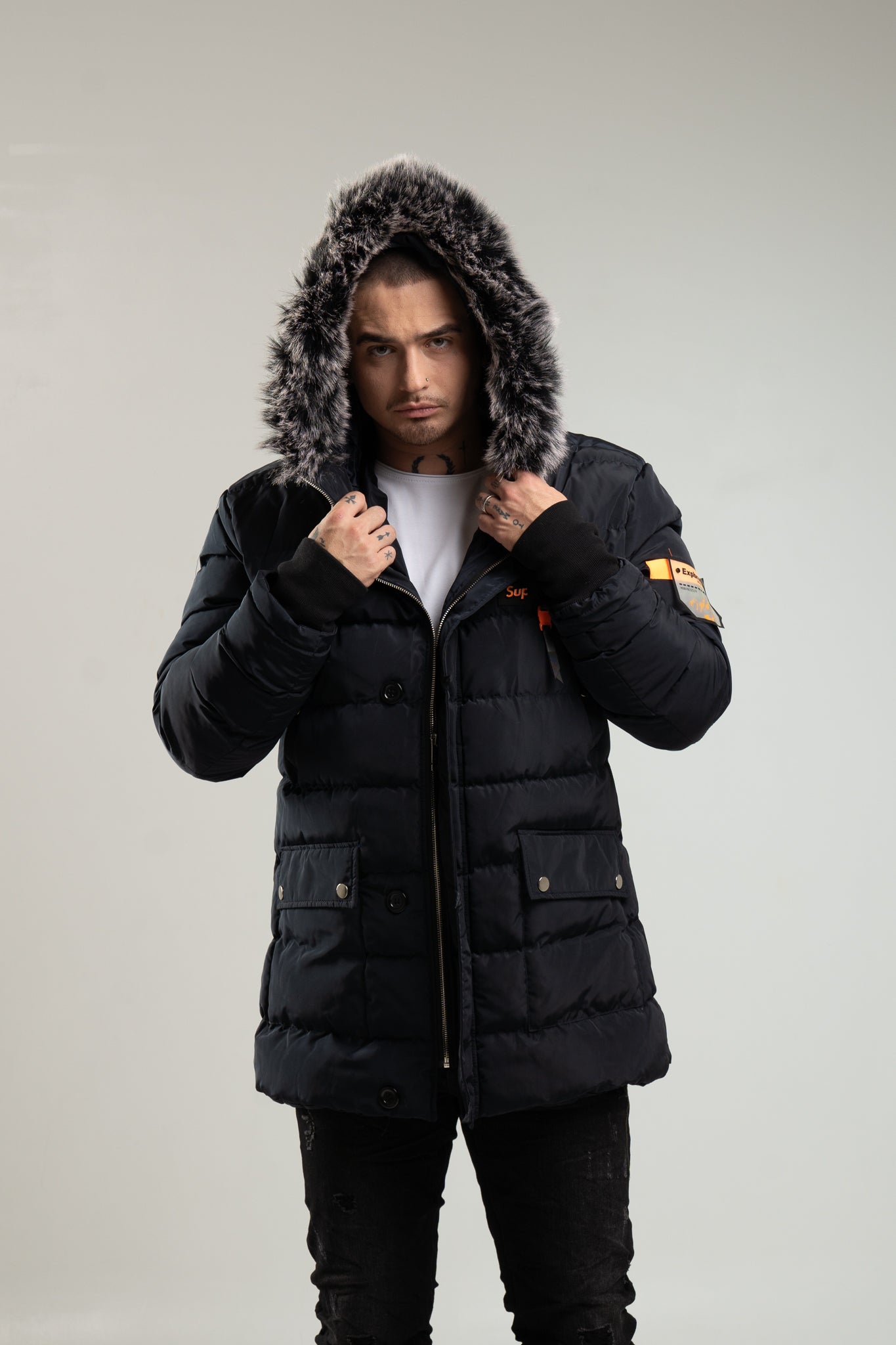 Parka męska w kolorze granatowym