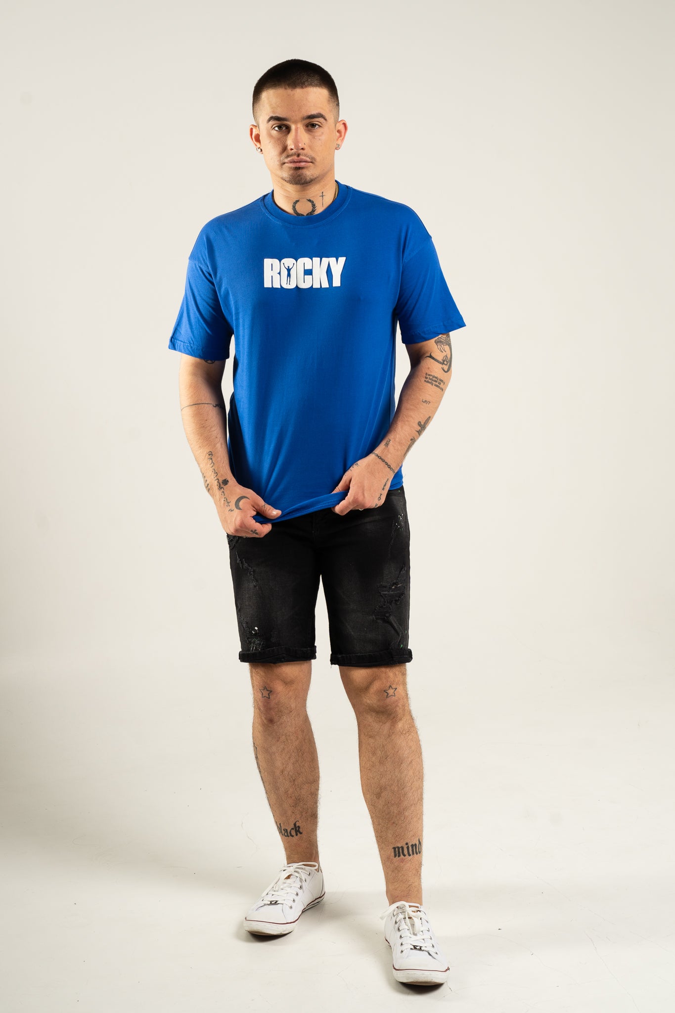 Koszulka Oversize "Rocky Balboa" - Niebieska