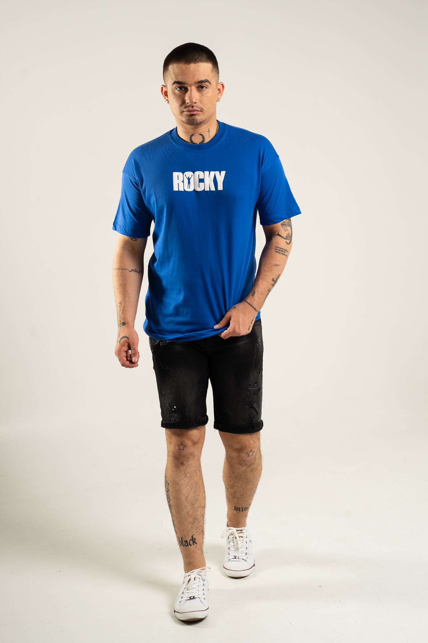 Koszulka Oversize "Rocky Balboa" - Niebieska