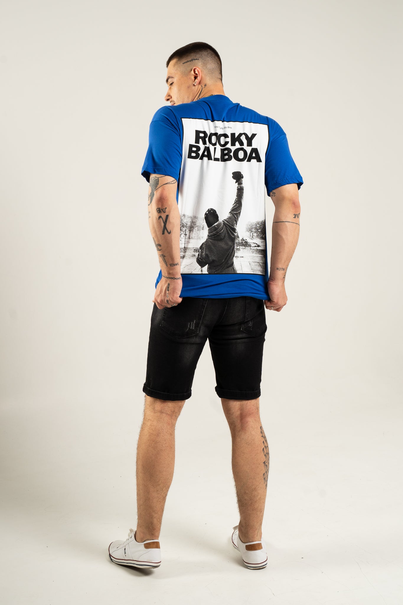 Koszulka Oversize "Rocky Balboa" - Niebieska