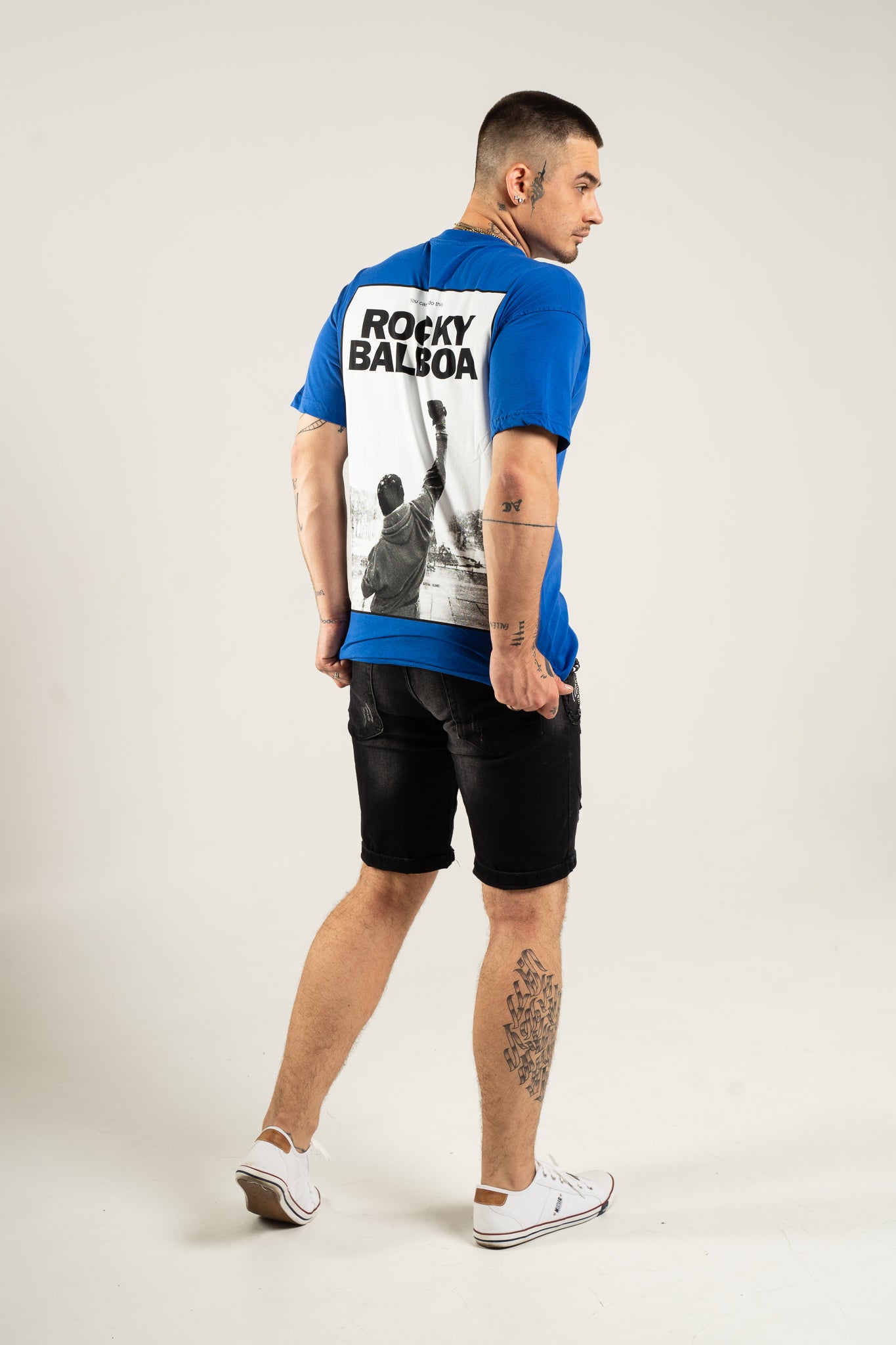 Koszulka Oversize "Rocky Balboa" - Niebieska