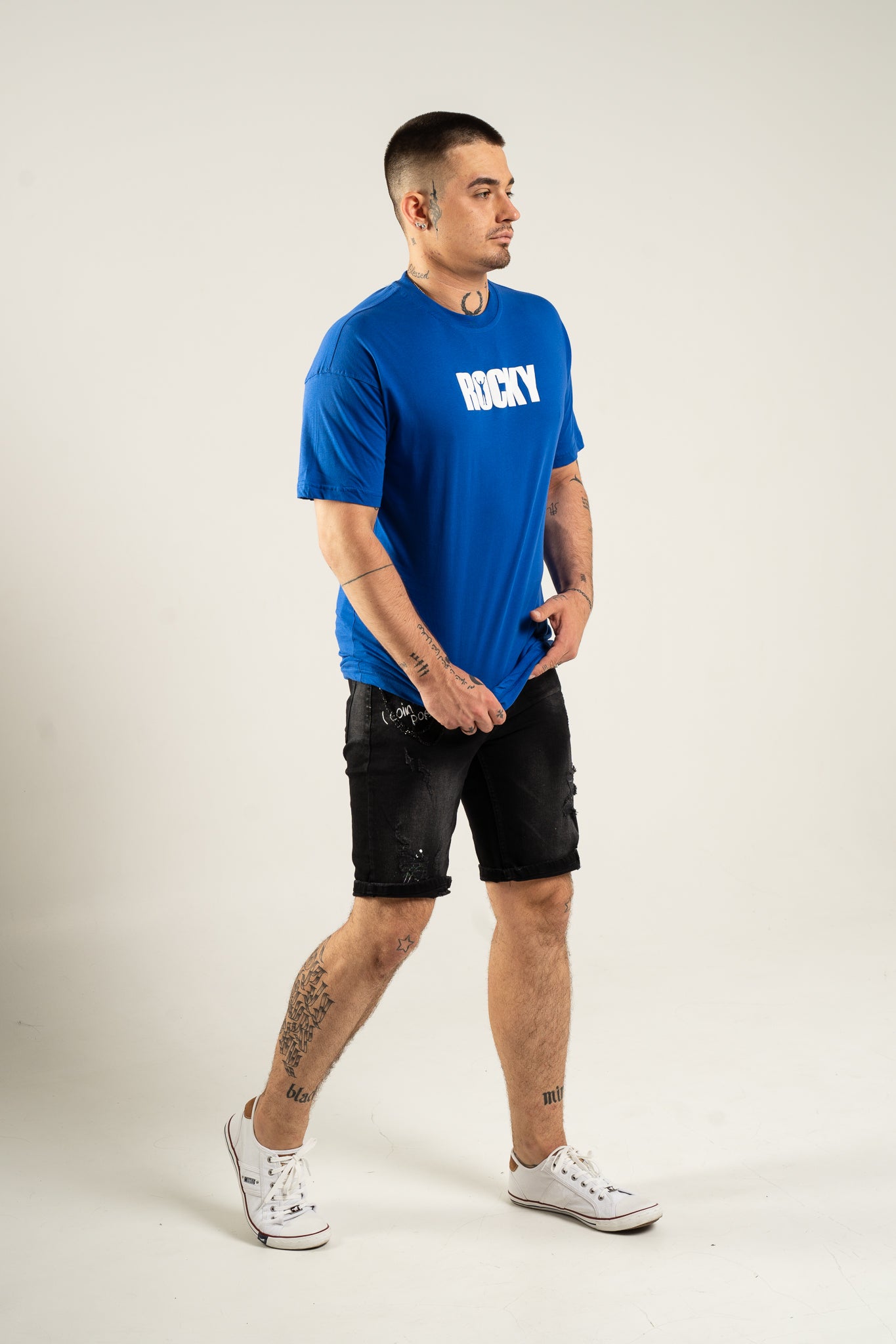 Koszulka Oversize "Rocky Balboa" - Niebieska