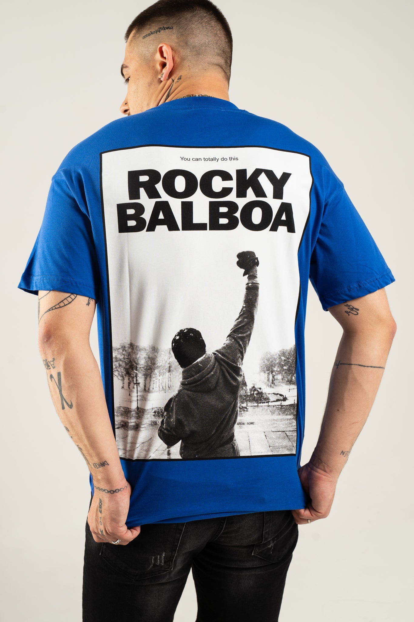 Koszulka Oversize "Rocky Balboa" - Niebieska