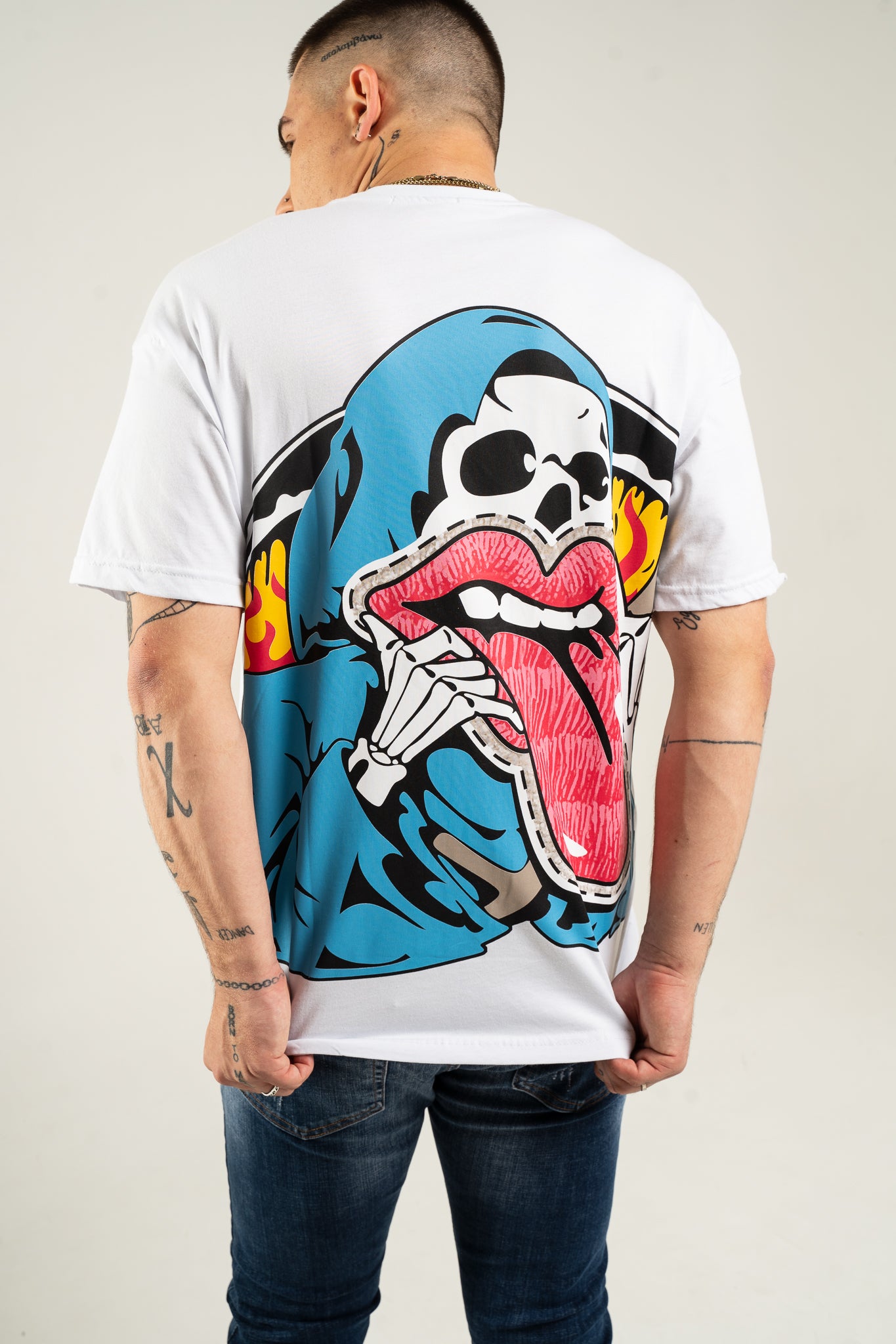 Koszulka Oversize "Tongue Out" - Biała