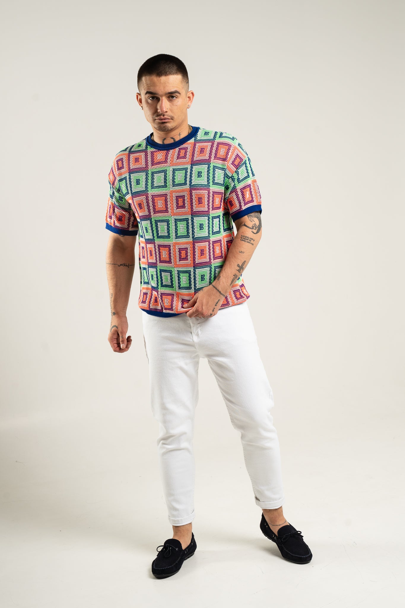 Koszulka Oversize "Kratka" - Szara