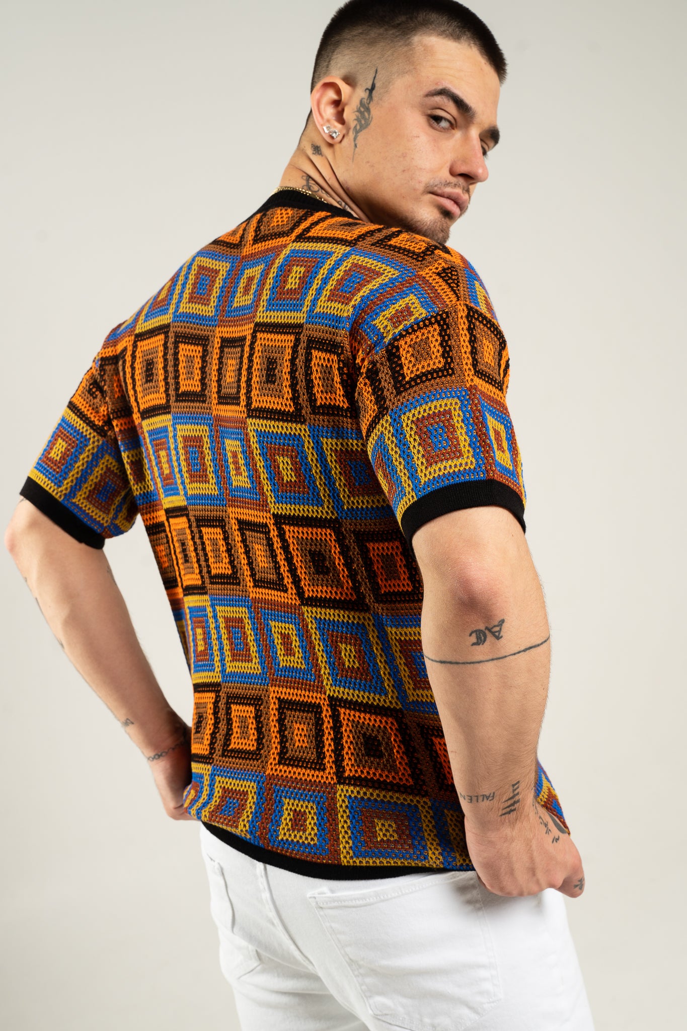 Koszulka Oversize "Kratka" - Crimson