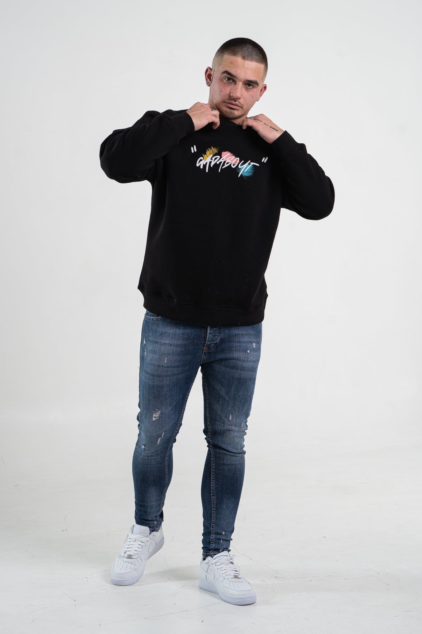 Czarna bluza męska z nadrukiem