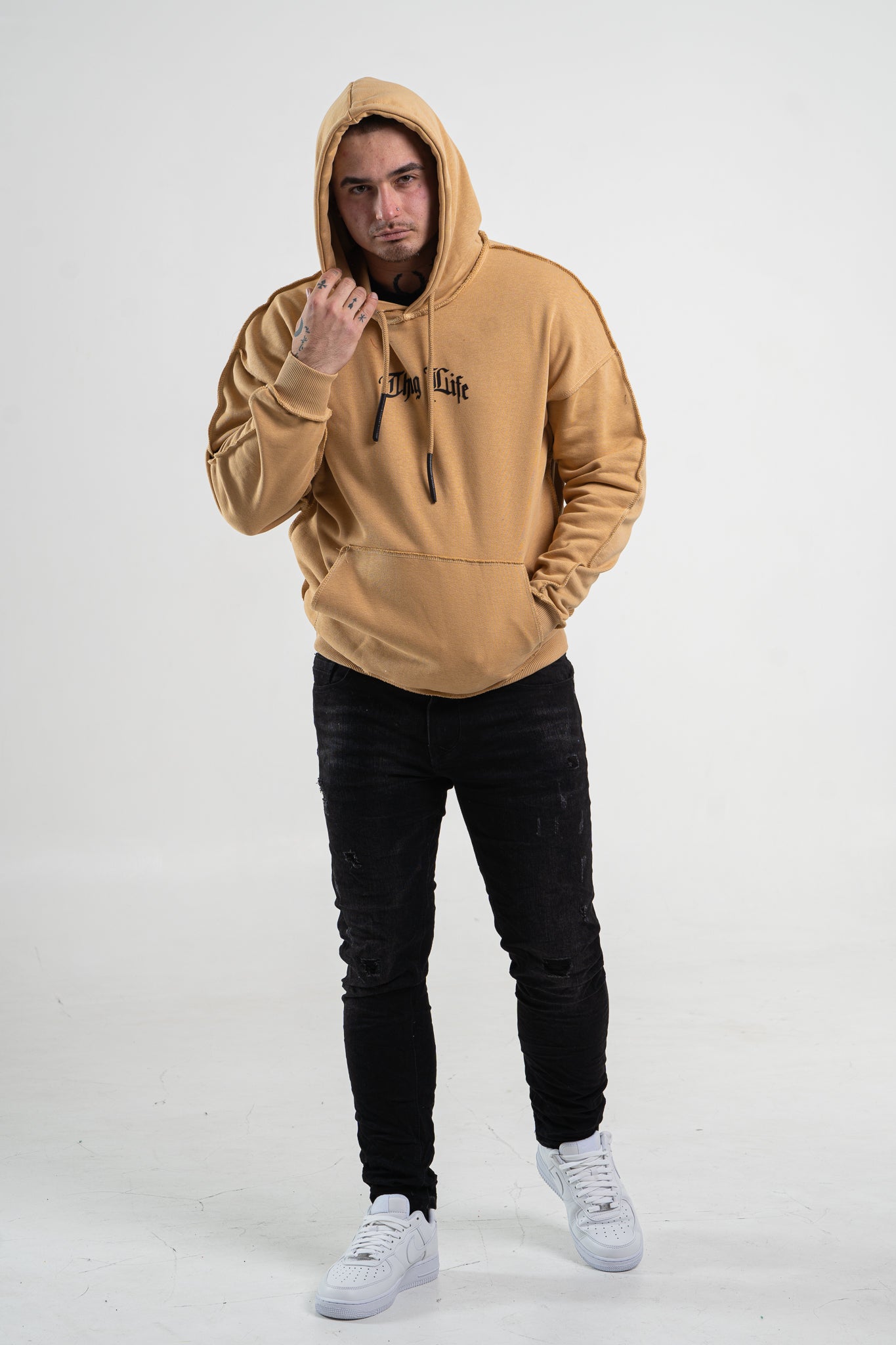 Musztardowa bluza męska "Tupac"