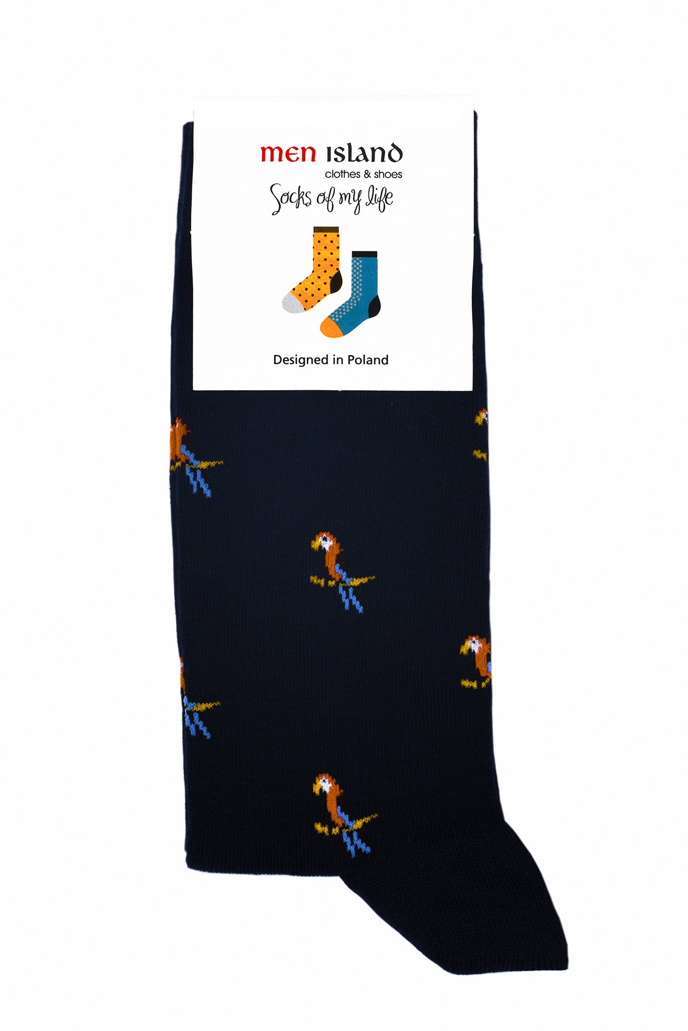 Skarpetki "Papugi na granatowym tle"