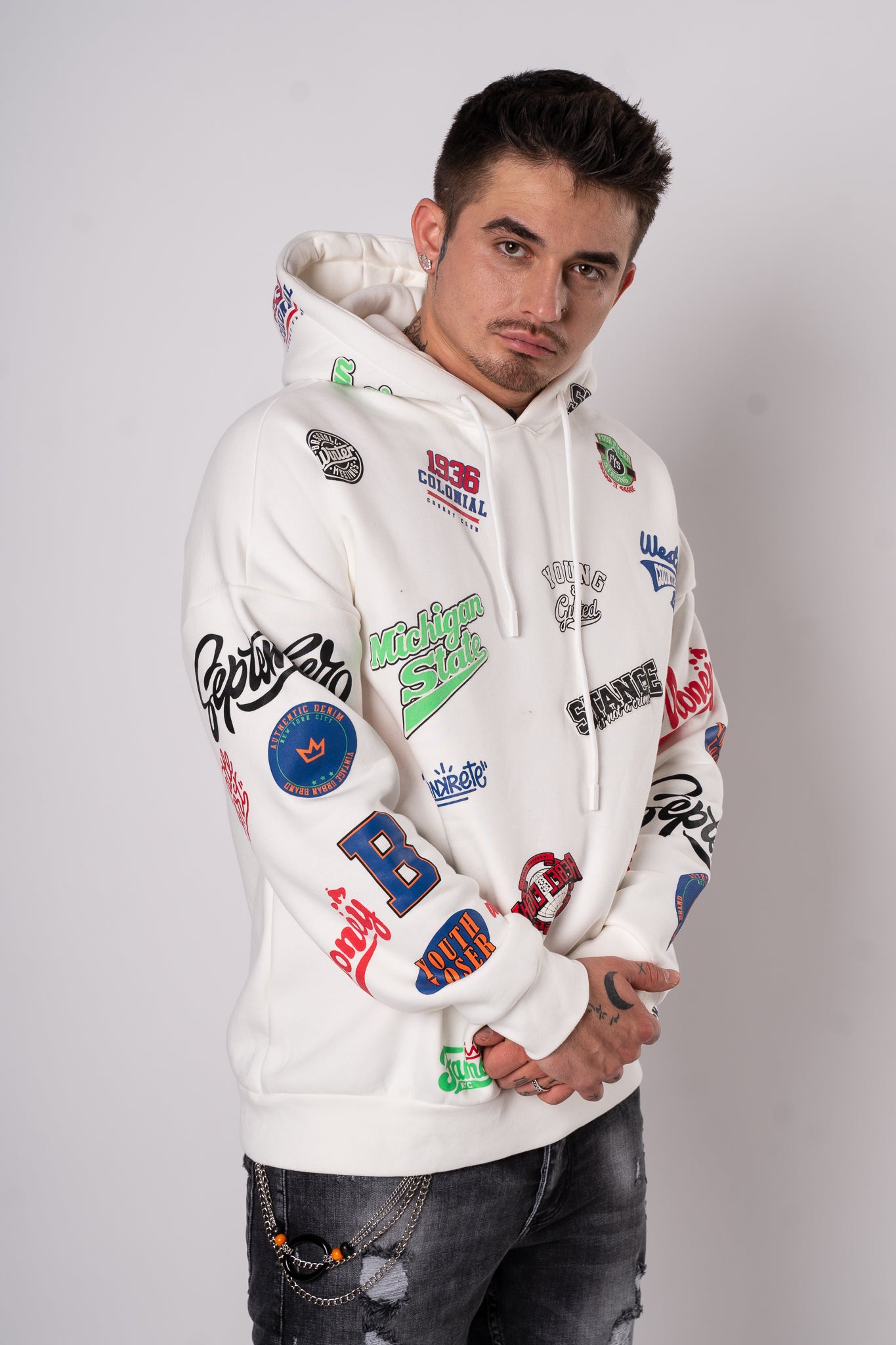 Bluza "Fullprint Mix" - Biała