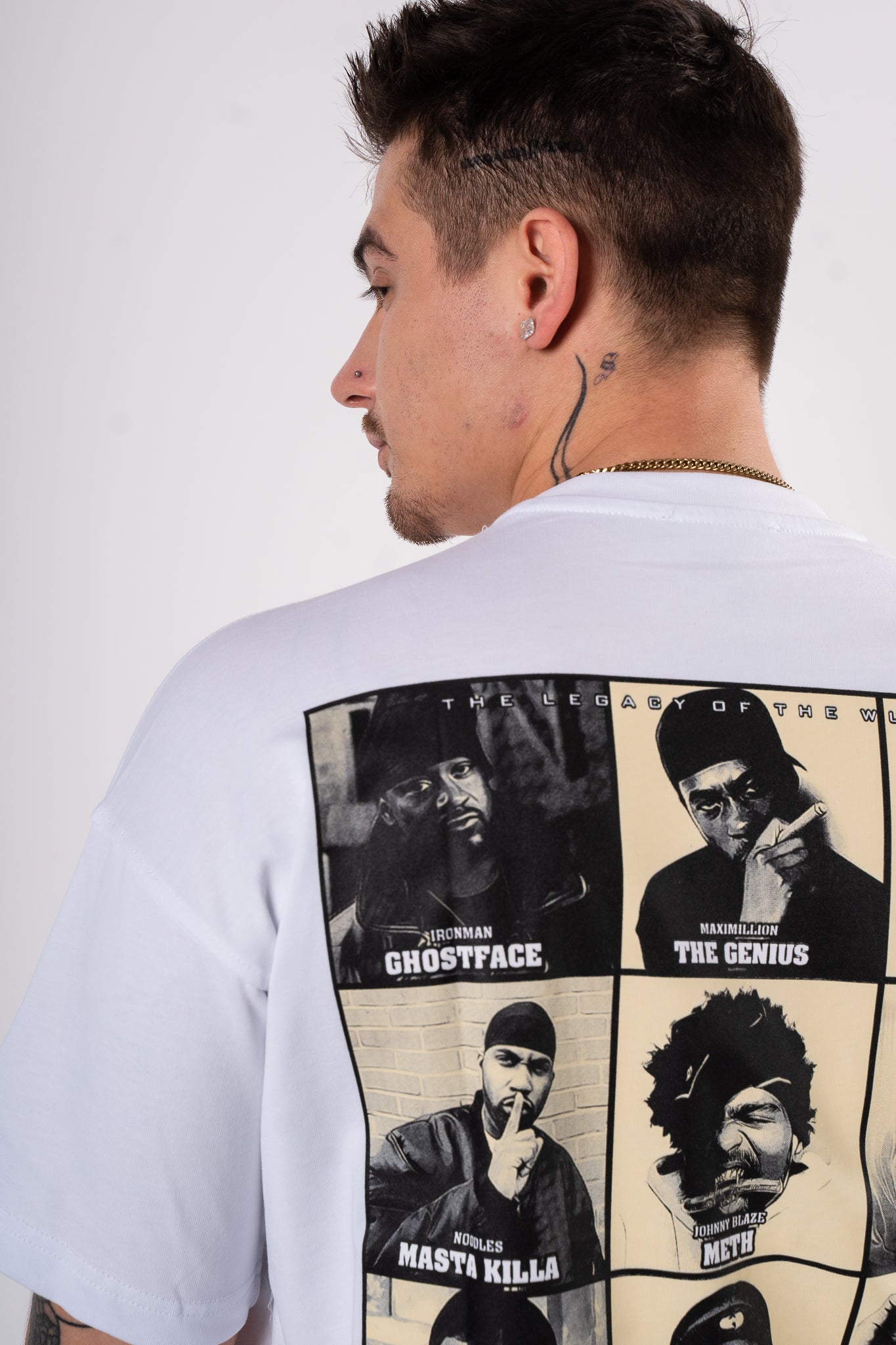 Koszulka Oversize "Gangsters" - biała