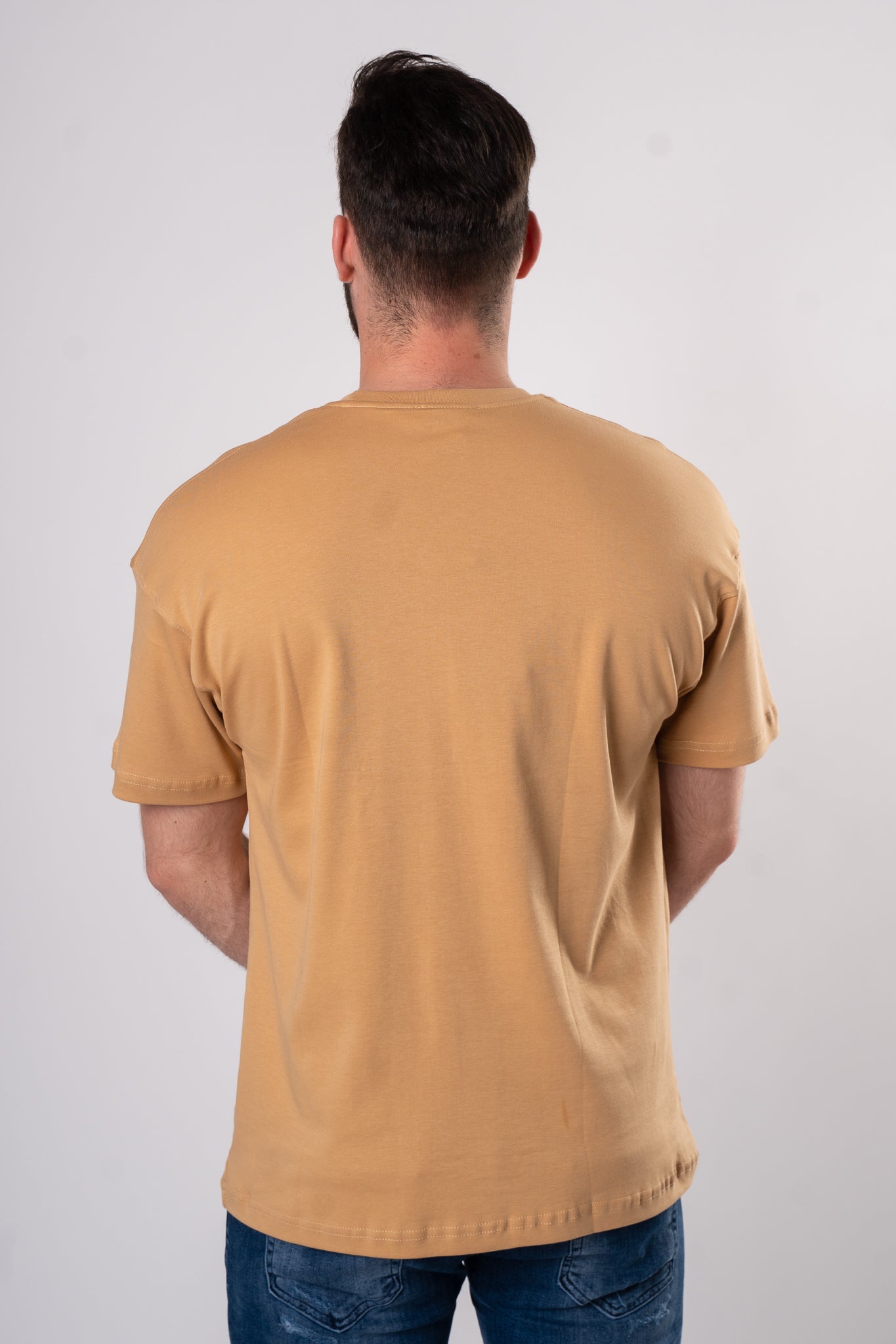 Koszulka Oversize "Smoke" - musztardowa