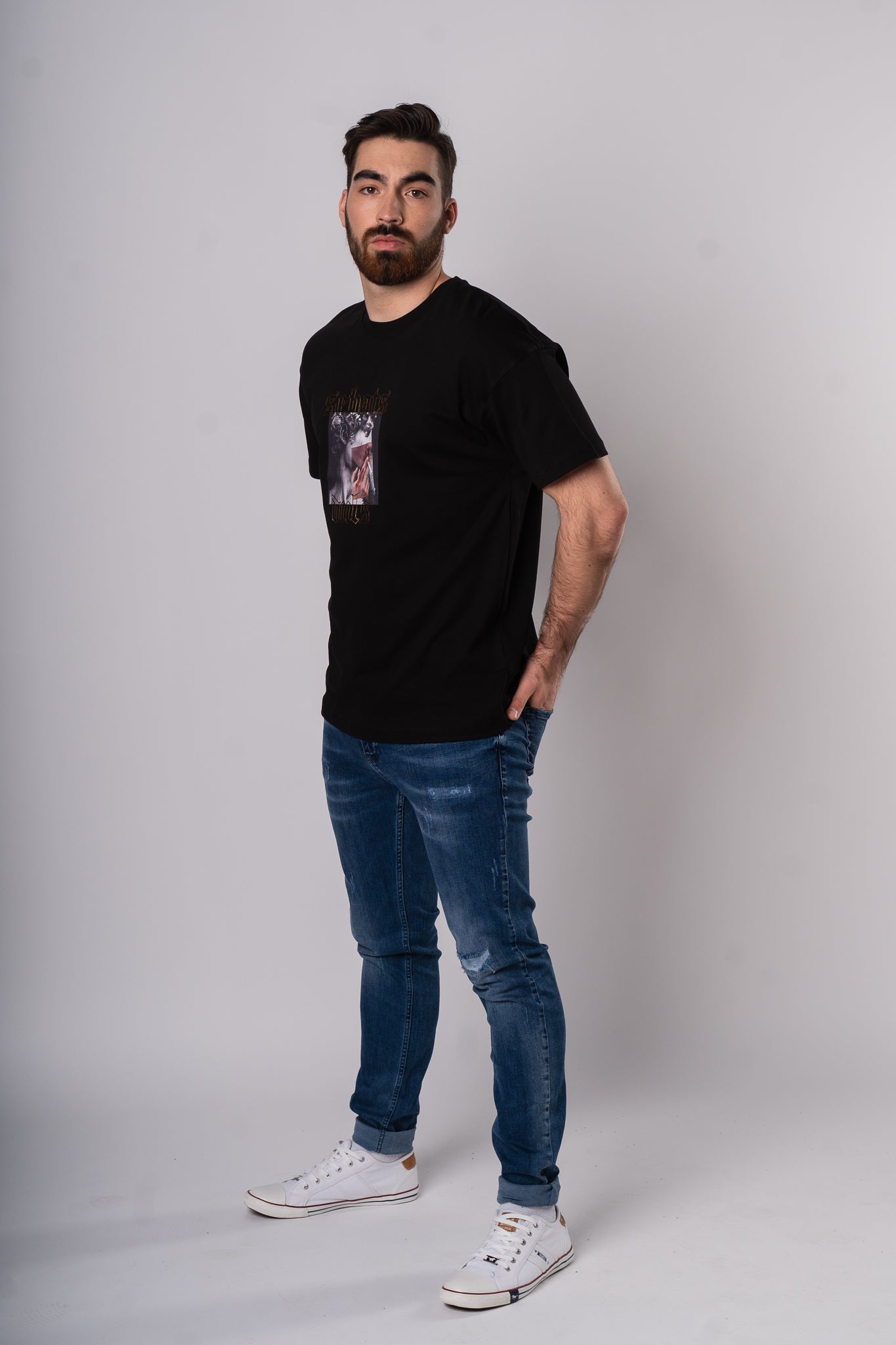 Koszulka Oversize "Smoke" - czarna