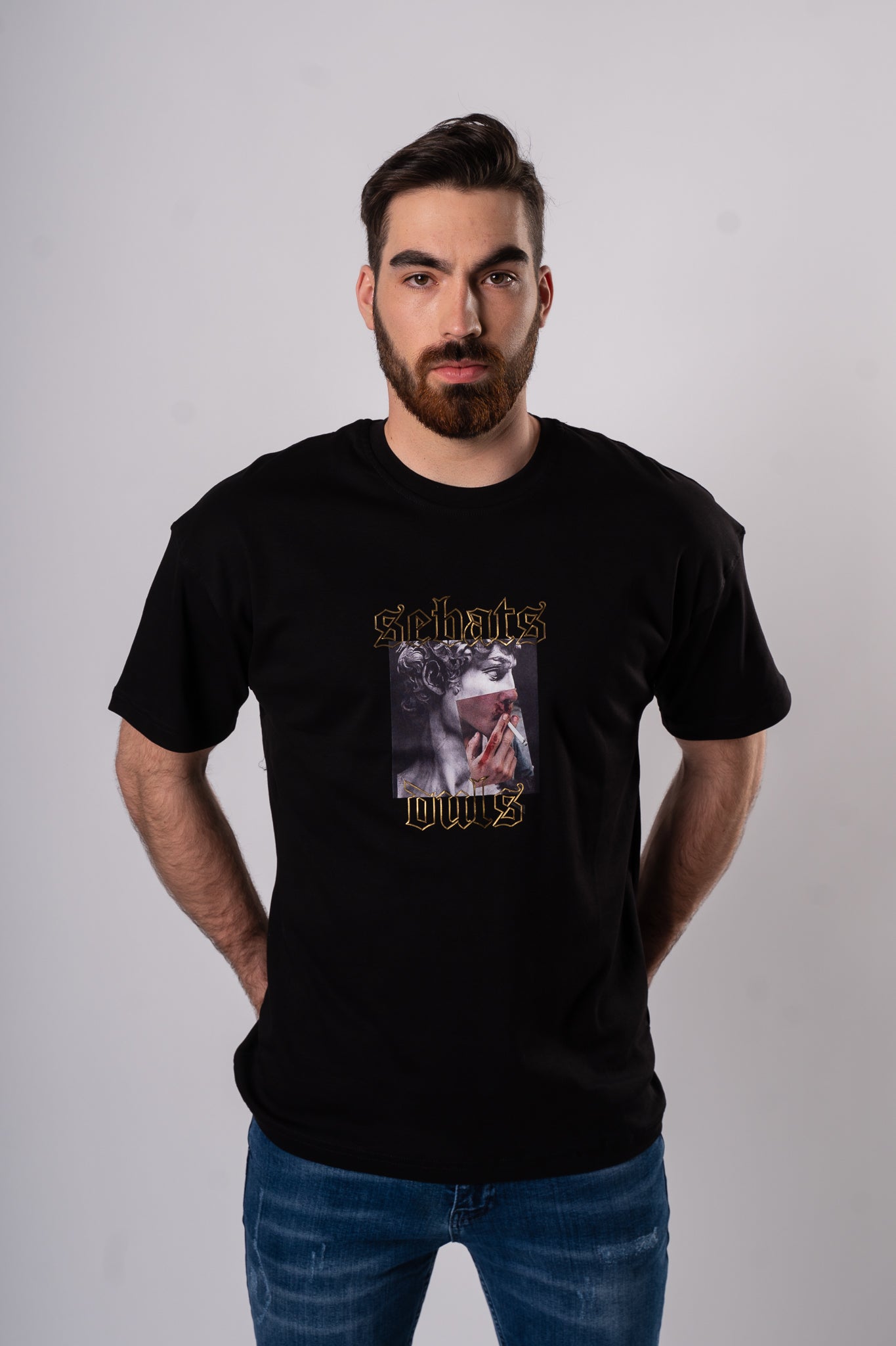 Koszulka Oversize "Smoke" - czarna