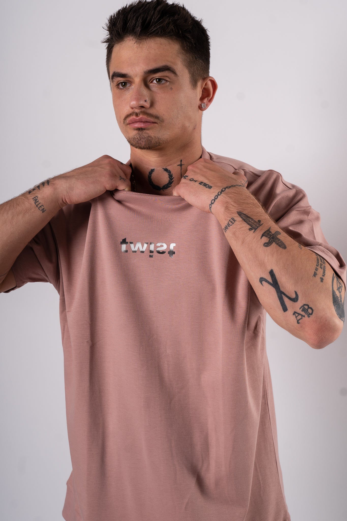 Koszulka Oversize "Twist" - beżowa