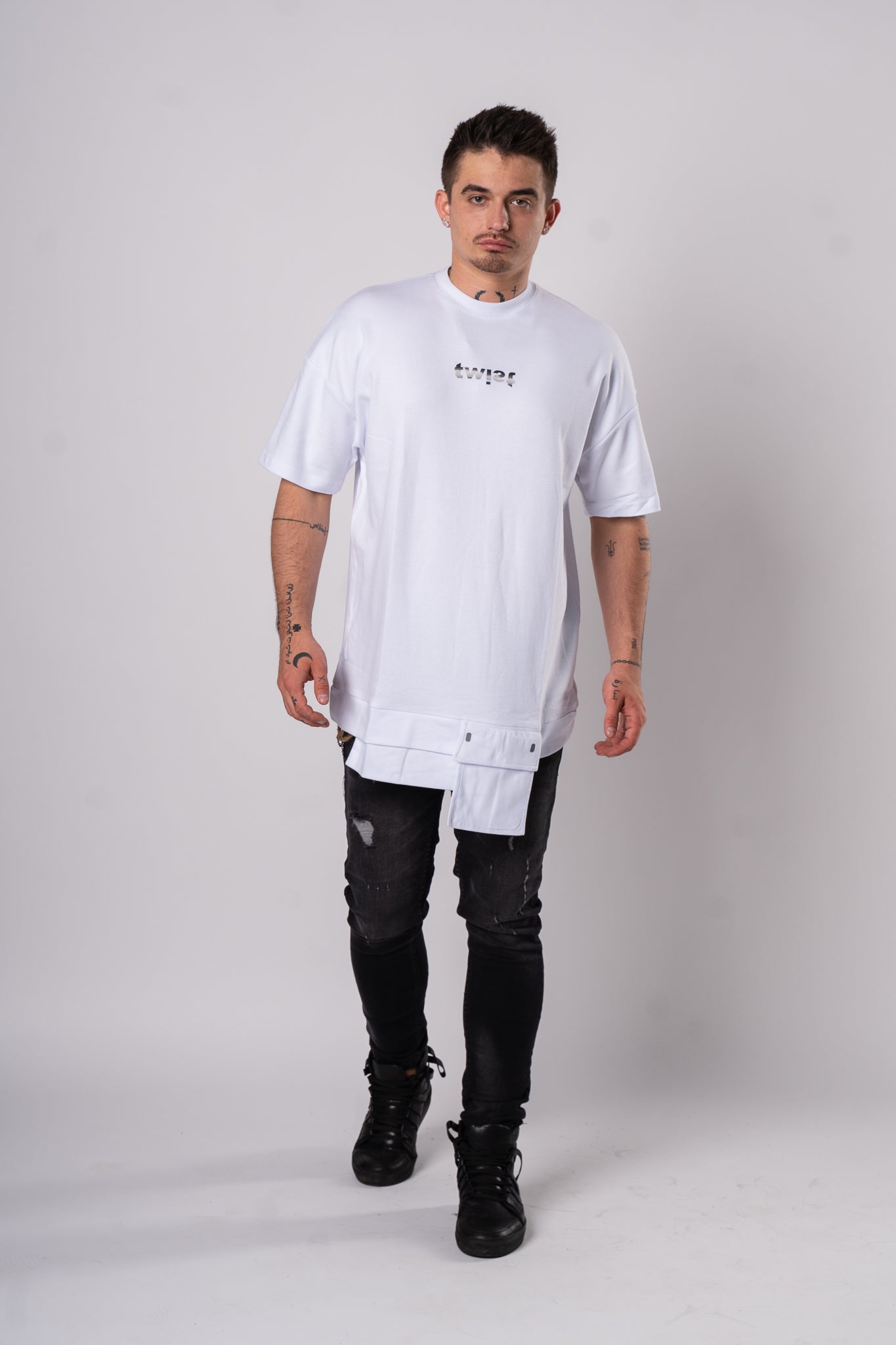 Koszulka Oversize "Twist" - biała