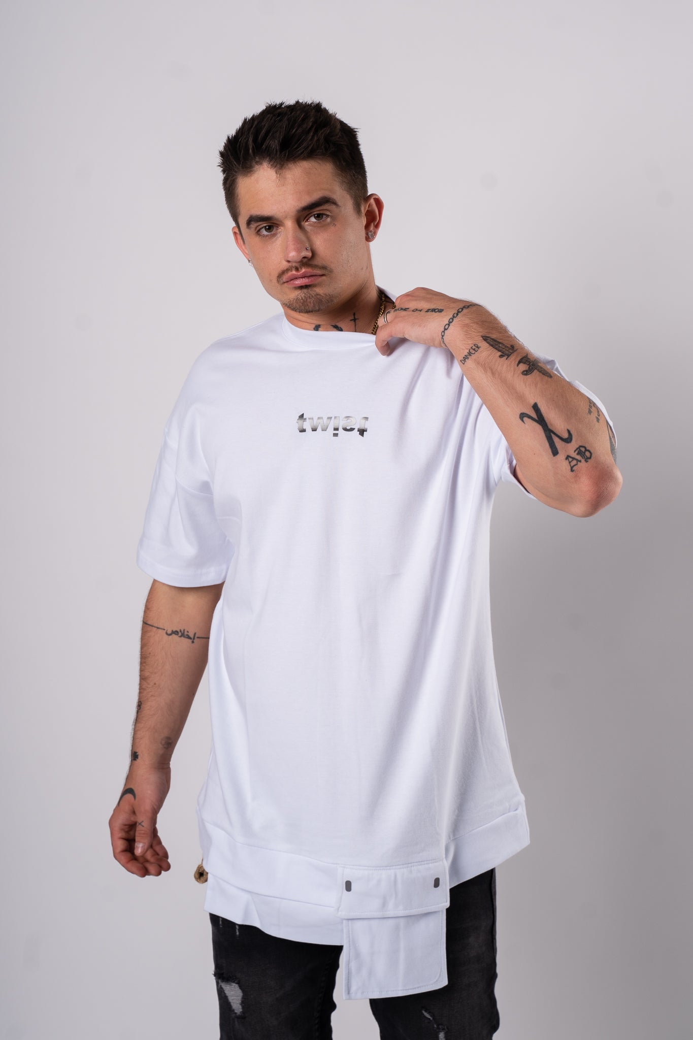 Koszulka Oversize "Twist" - biała