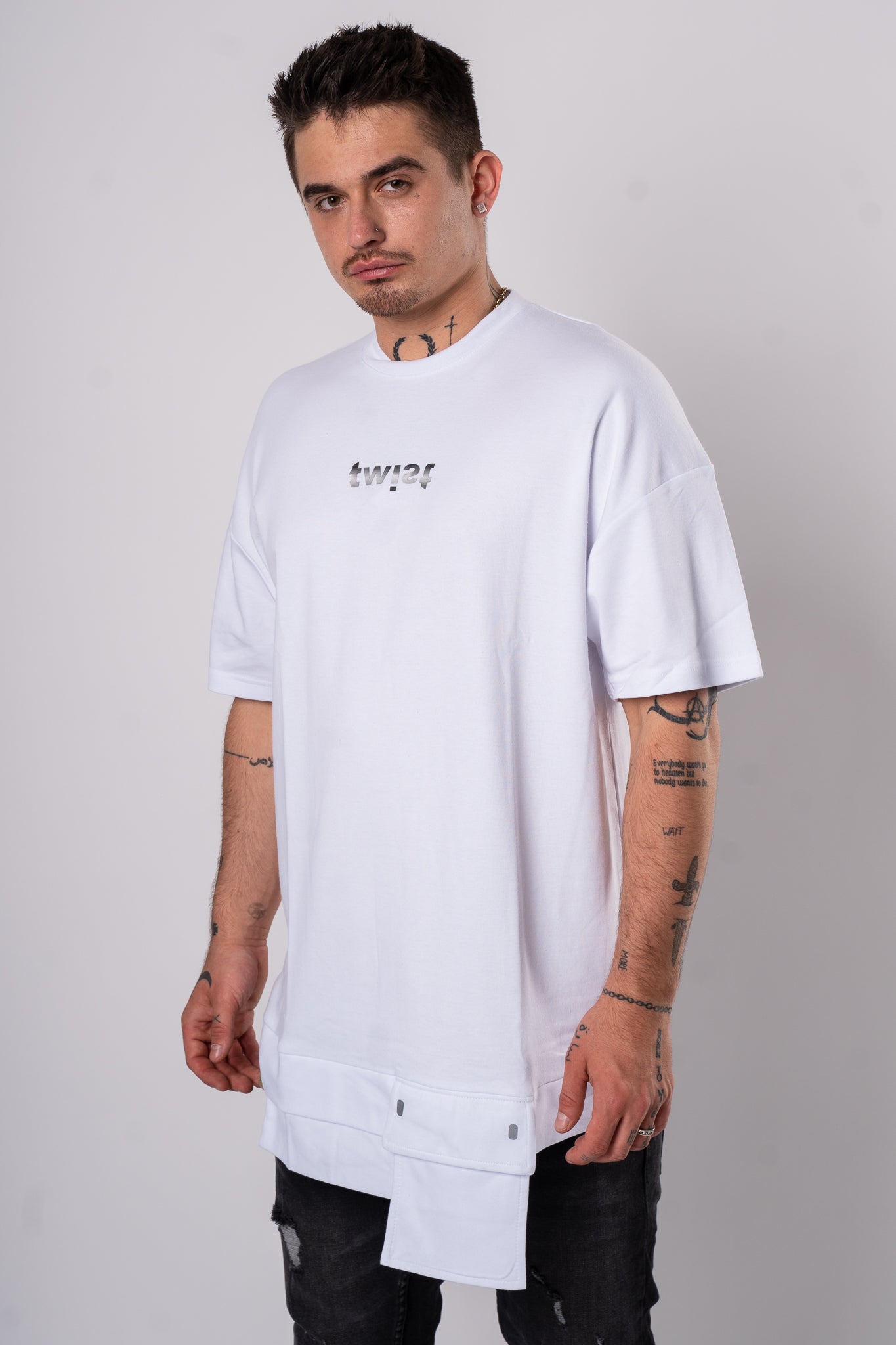 Koszulka Oversize "Twist" - biała