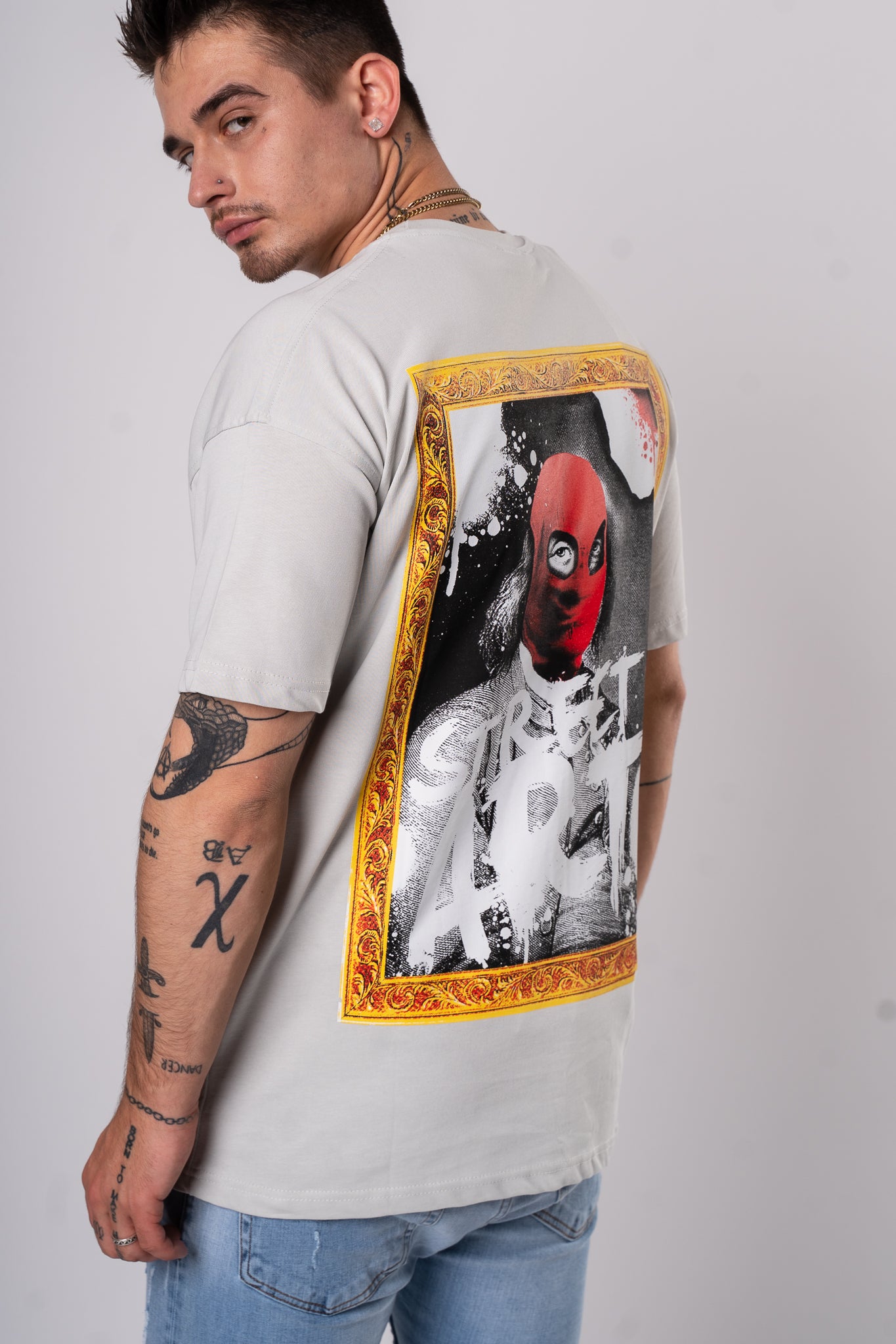 Koszulka Oversize "StreetArt" - beżowy