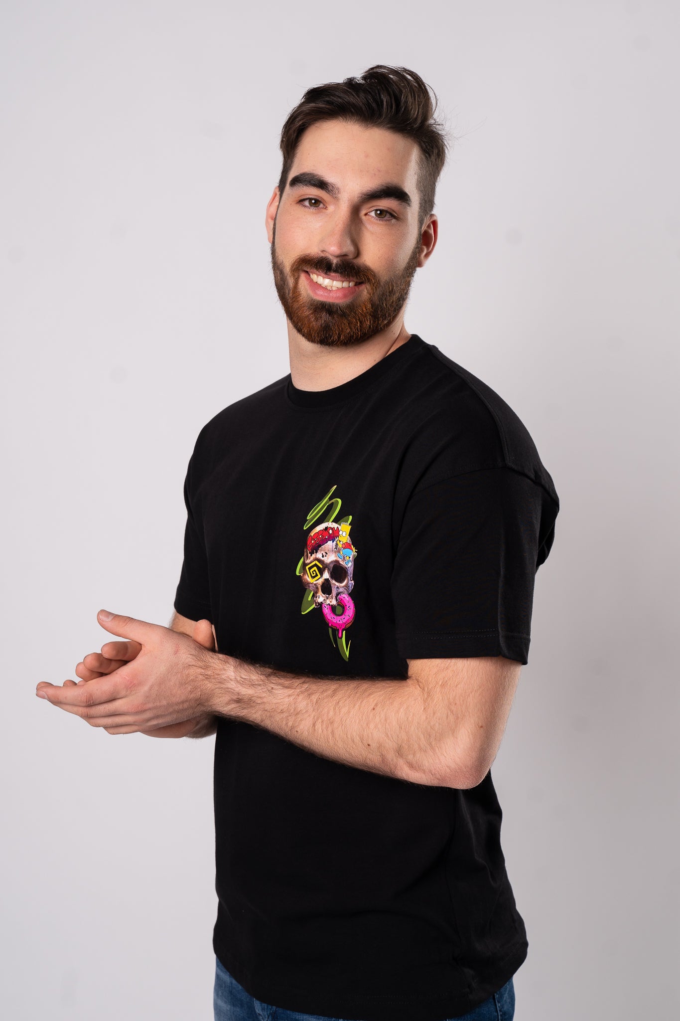 Koszulka Oversize "Skull" - czarny