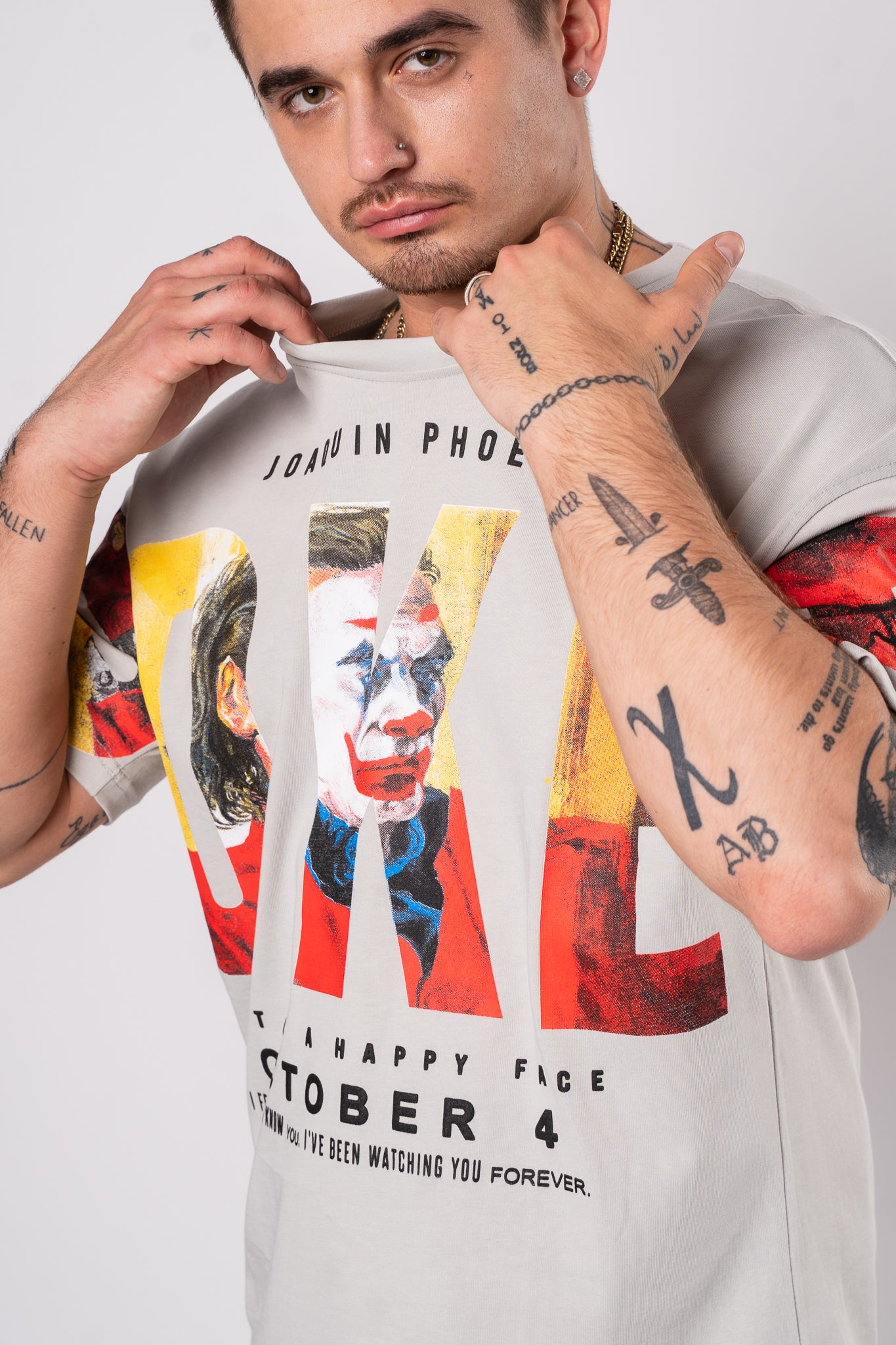 Koszulka Oversize "Joker" - beżowa