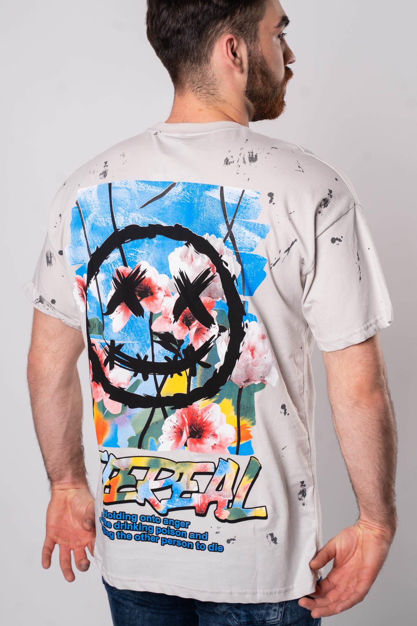 Koszulka Oversize "Etheral" - Beżowa