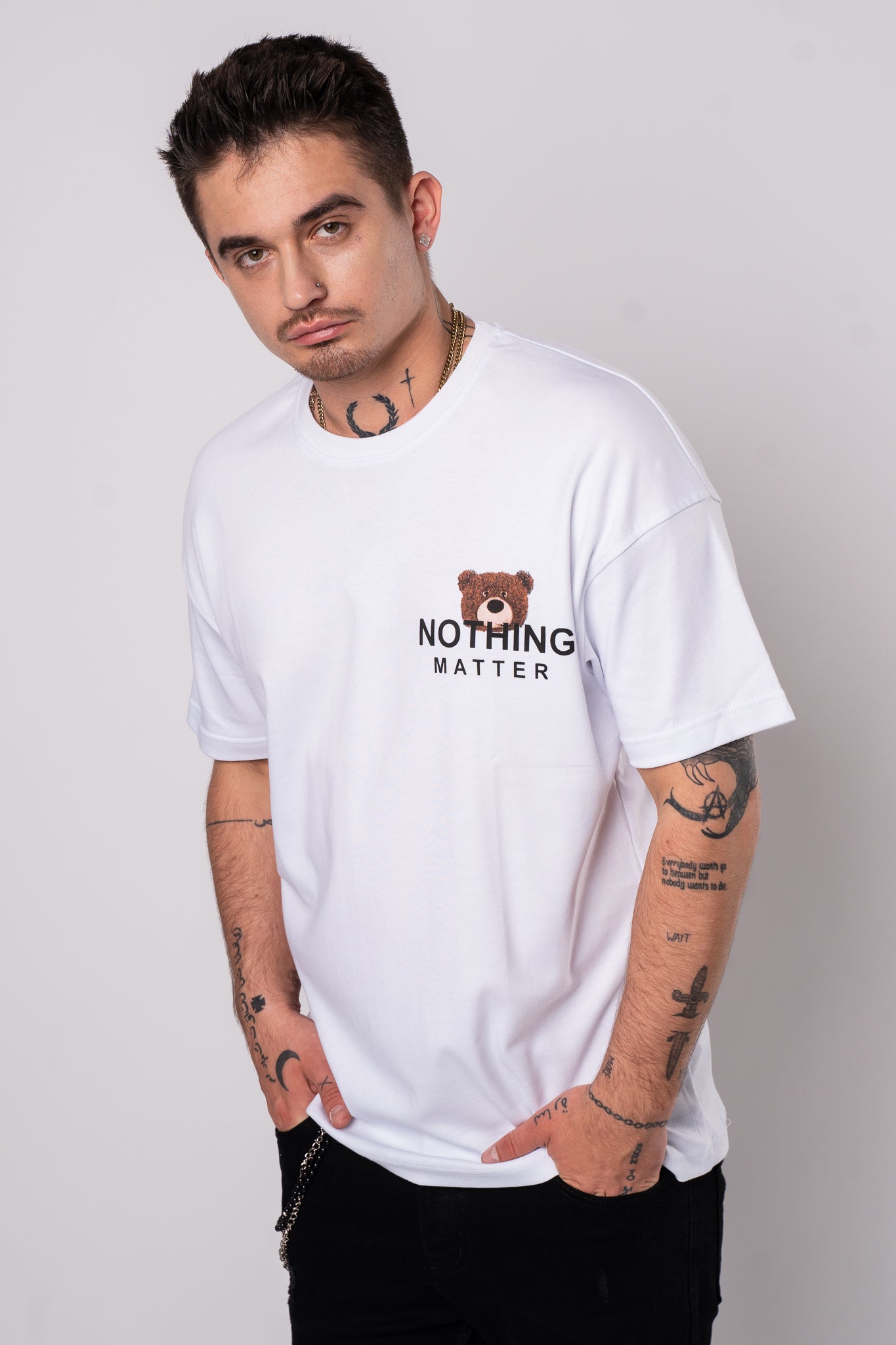 Koszulka Oversize "Nothing Matter" - Biała