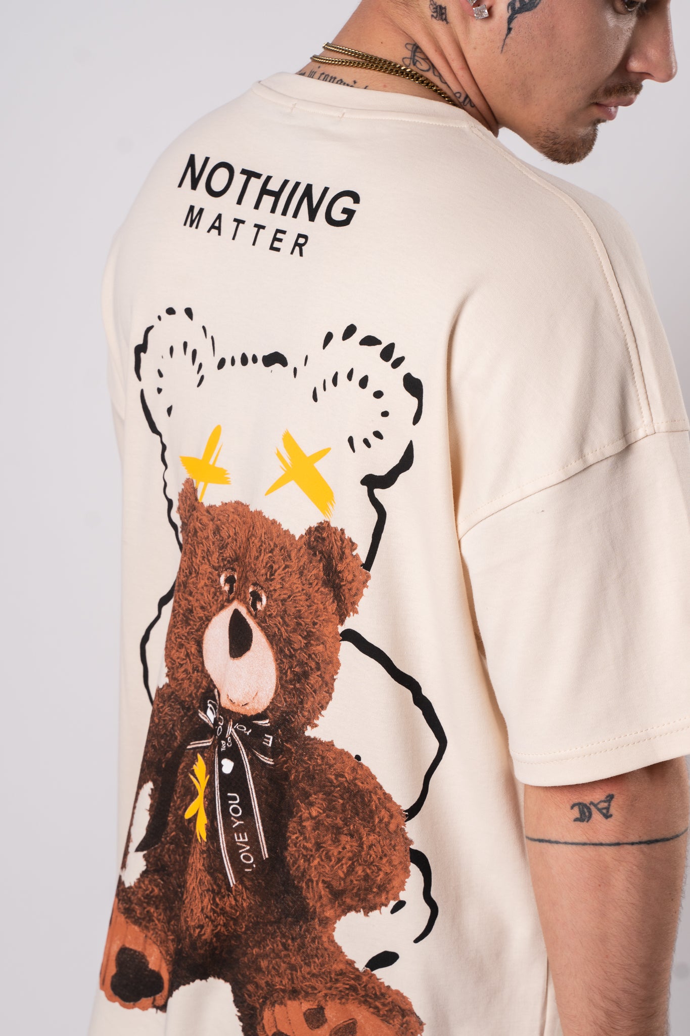Koszulka Oversize "Nothing Matter" - Beżowa