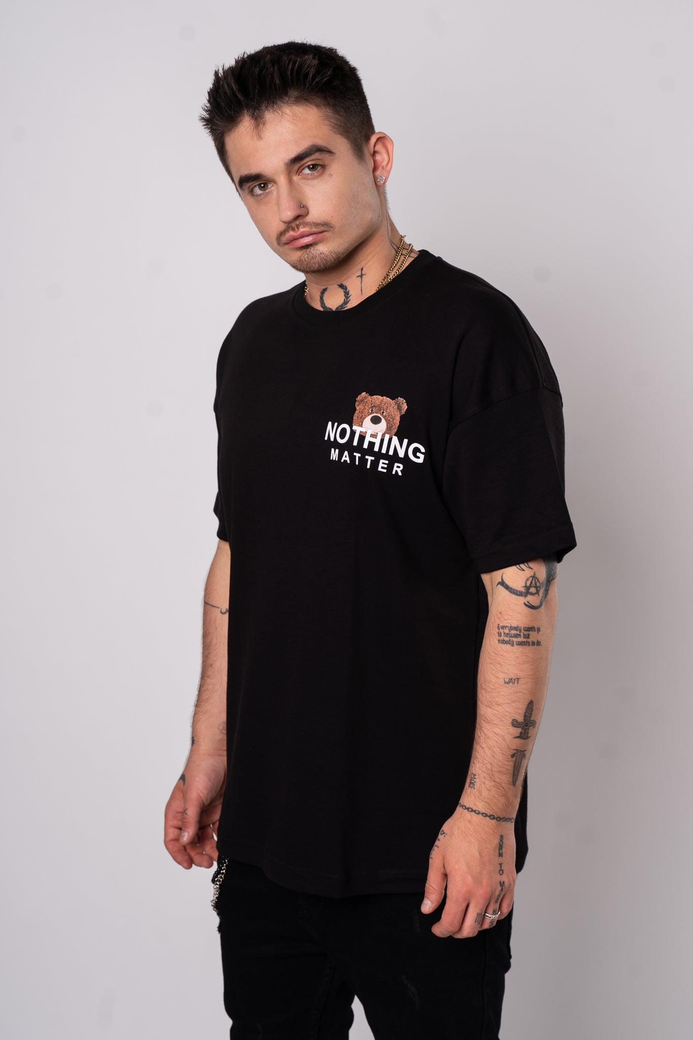 Koszulka Oversize "Nothing Matter" - Czarna