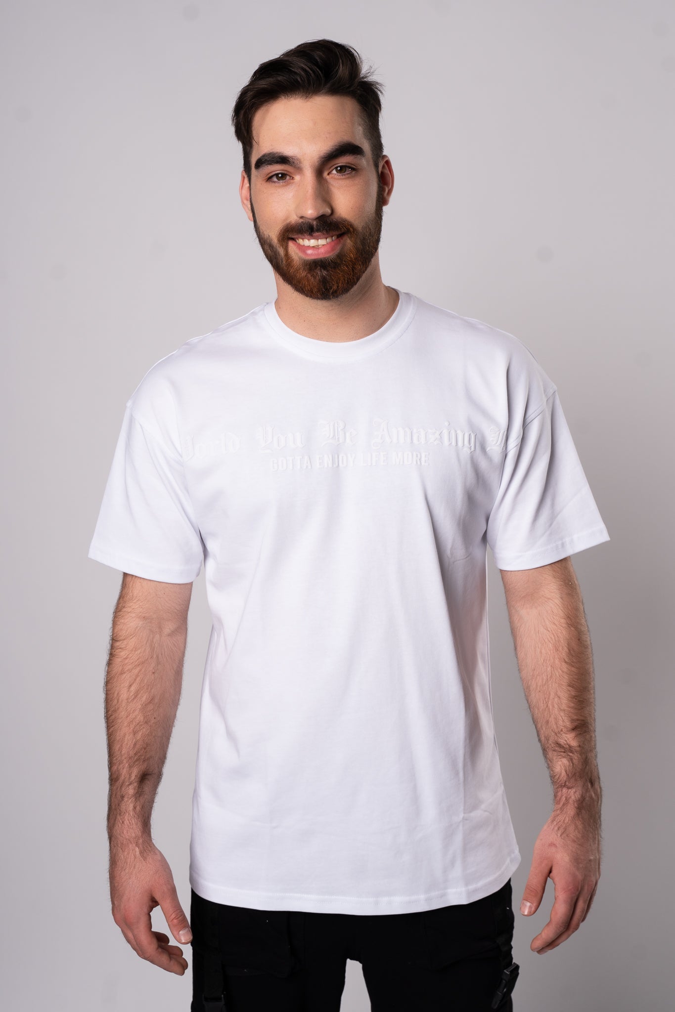 Koszulka Oversize "Gotta Enjoy Life More" - Biała
