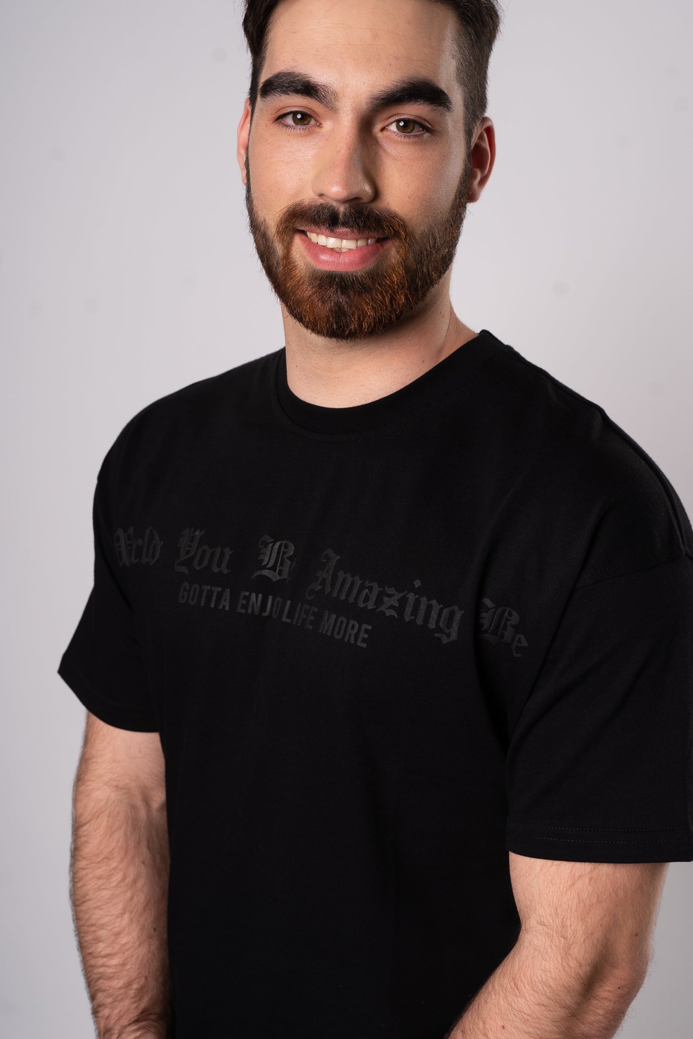 Koszulka Oversize "Gotta Enjoy Life More" - Czarna