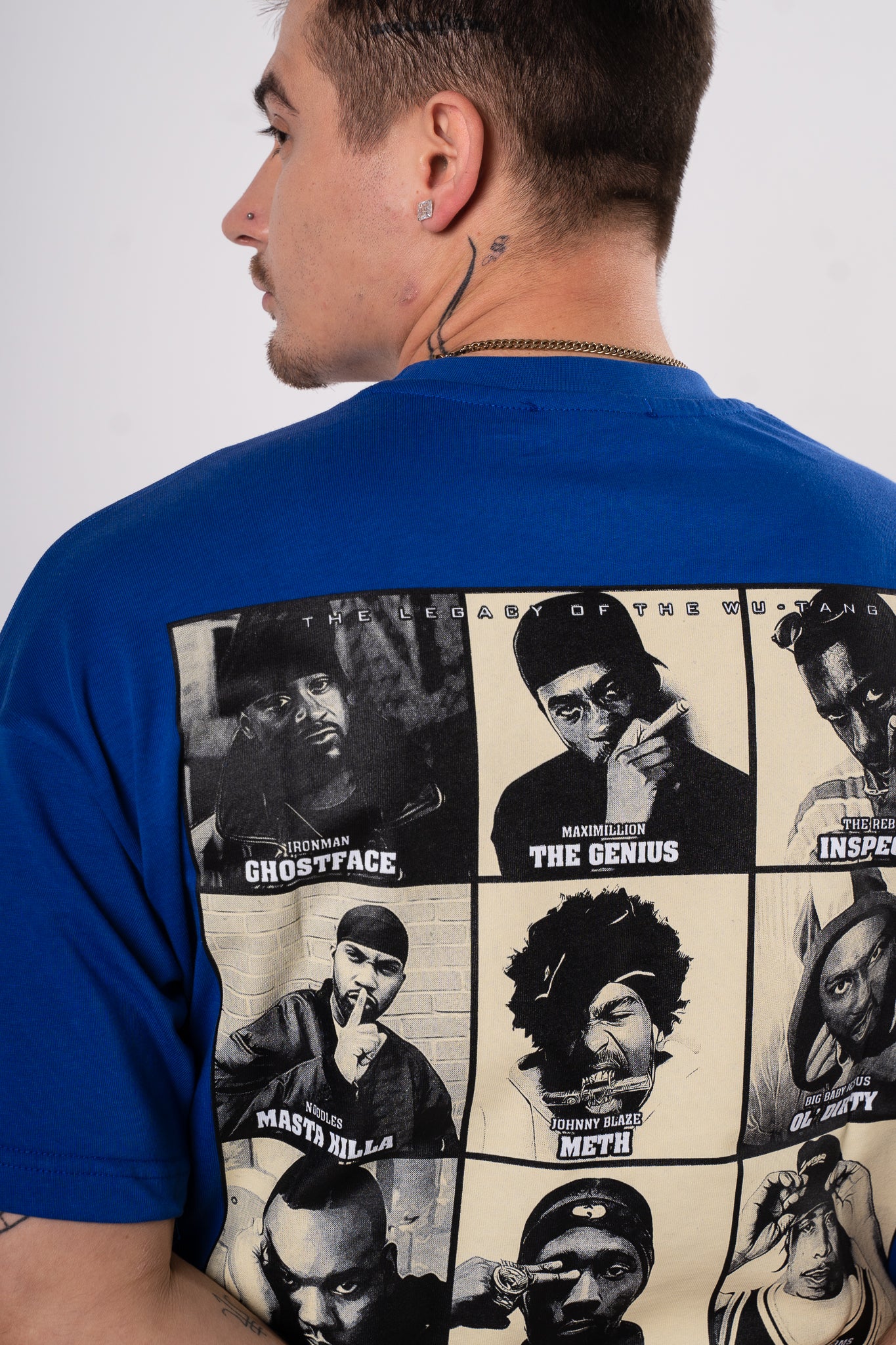 Koszulka Oversize "Gangsters" - niebieska