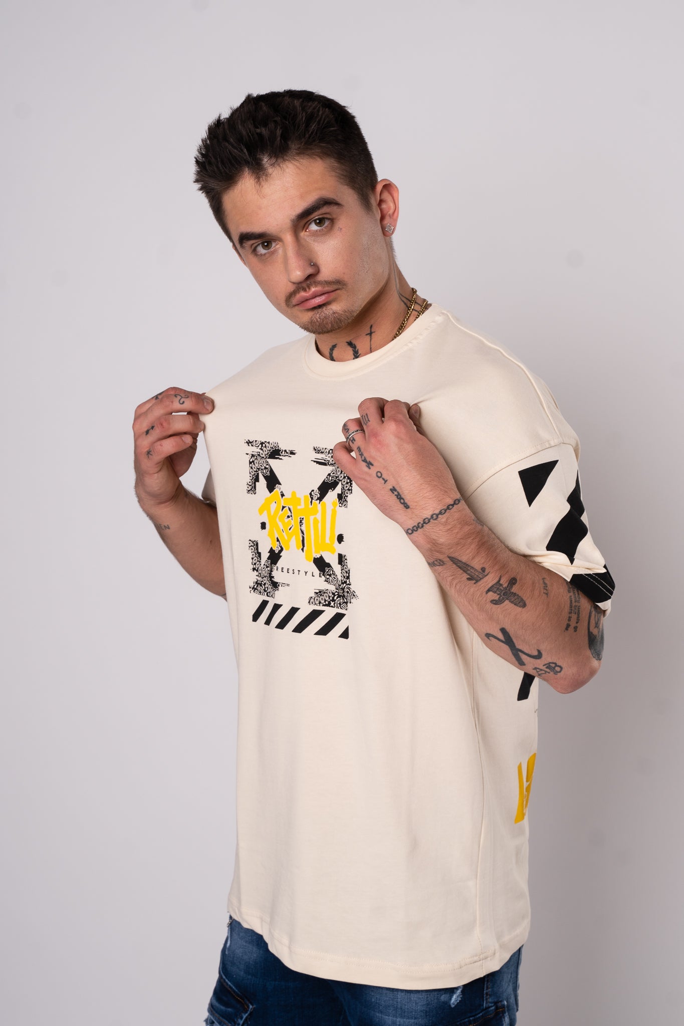 Koszulka Oversize "SALE" - Beżowa