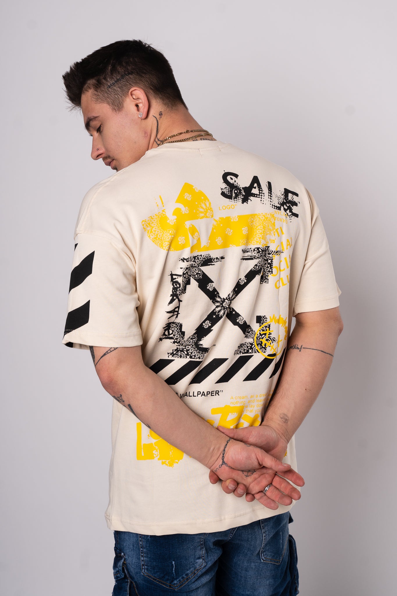 Koszulka Oversize "SALE" - Beżowa