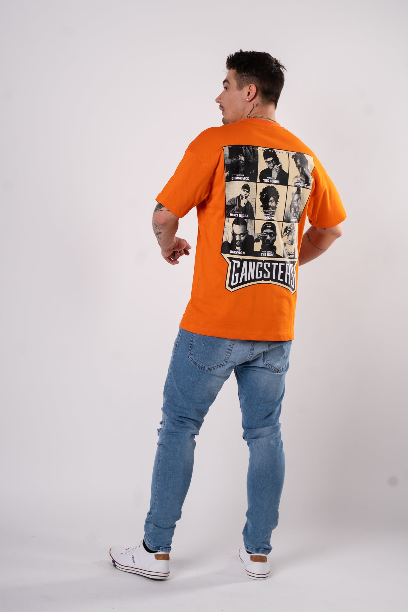 Koszulka Oversize "Gangsters" - pomarańczowa