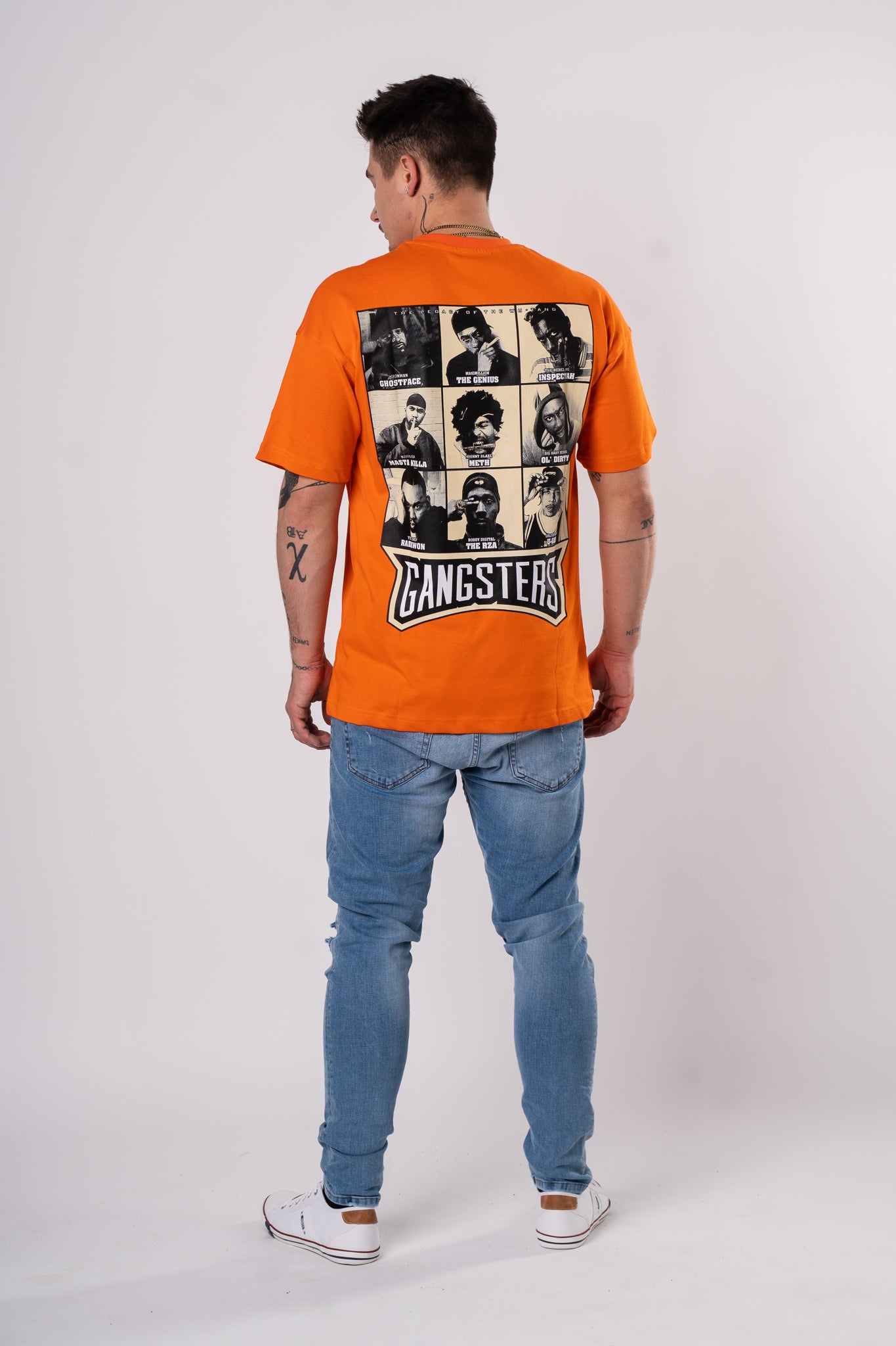 Koszulka Oversize "Gangsters" - pomarańczowa