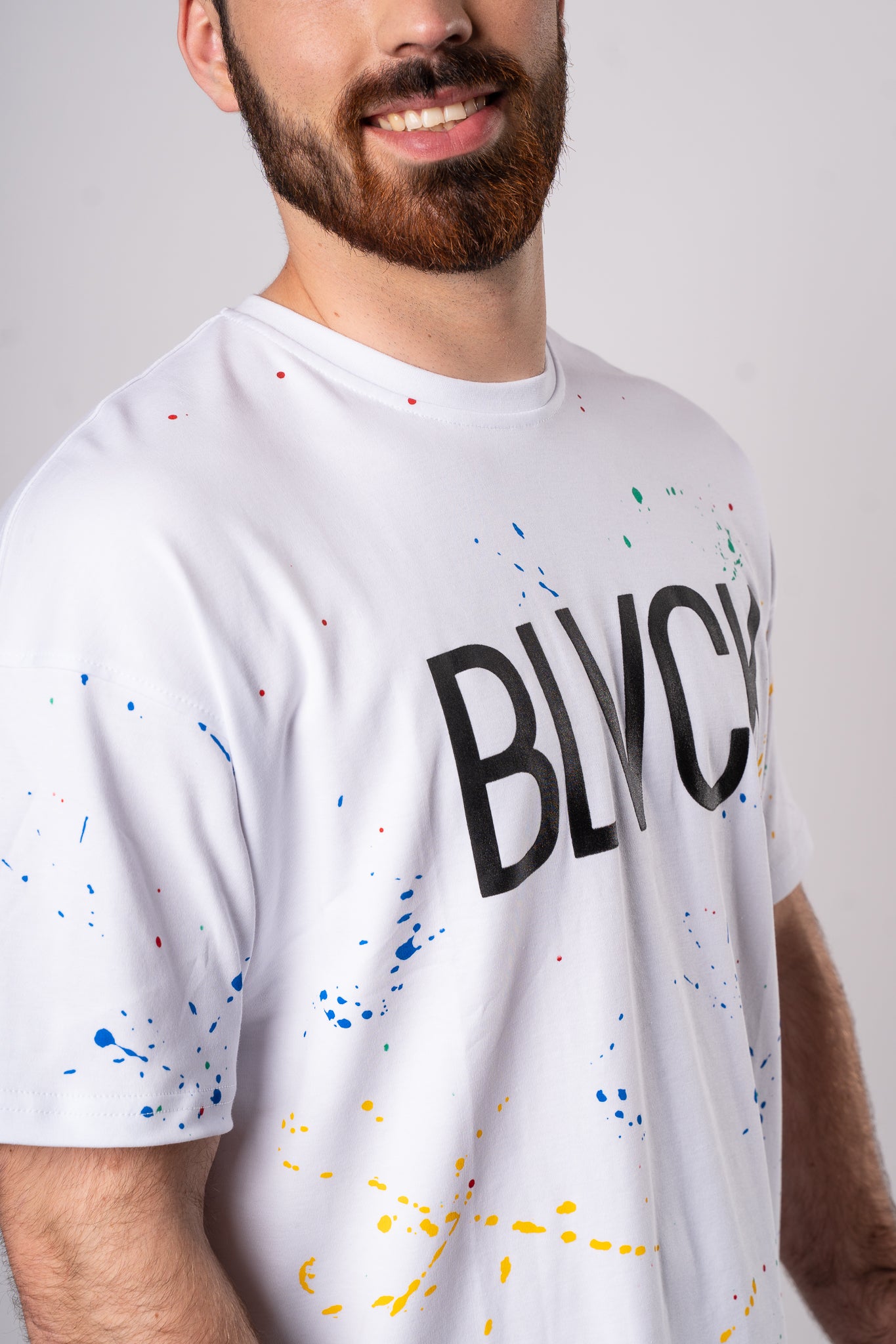 Koszulka Oversize "BLVCK" - Biała