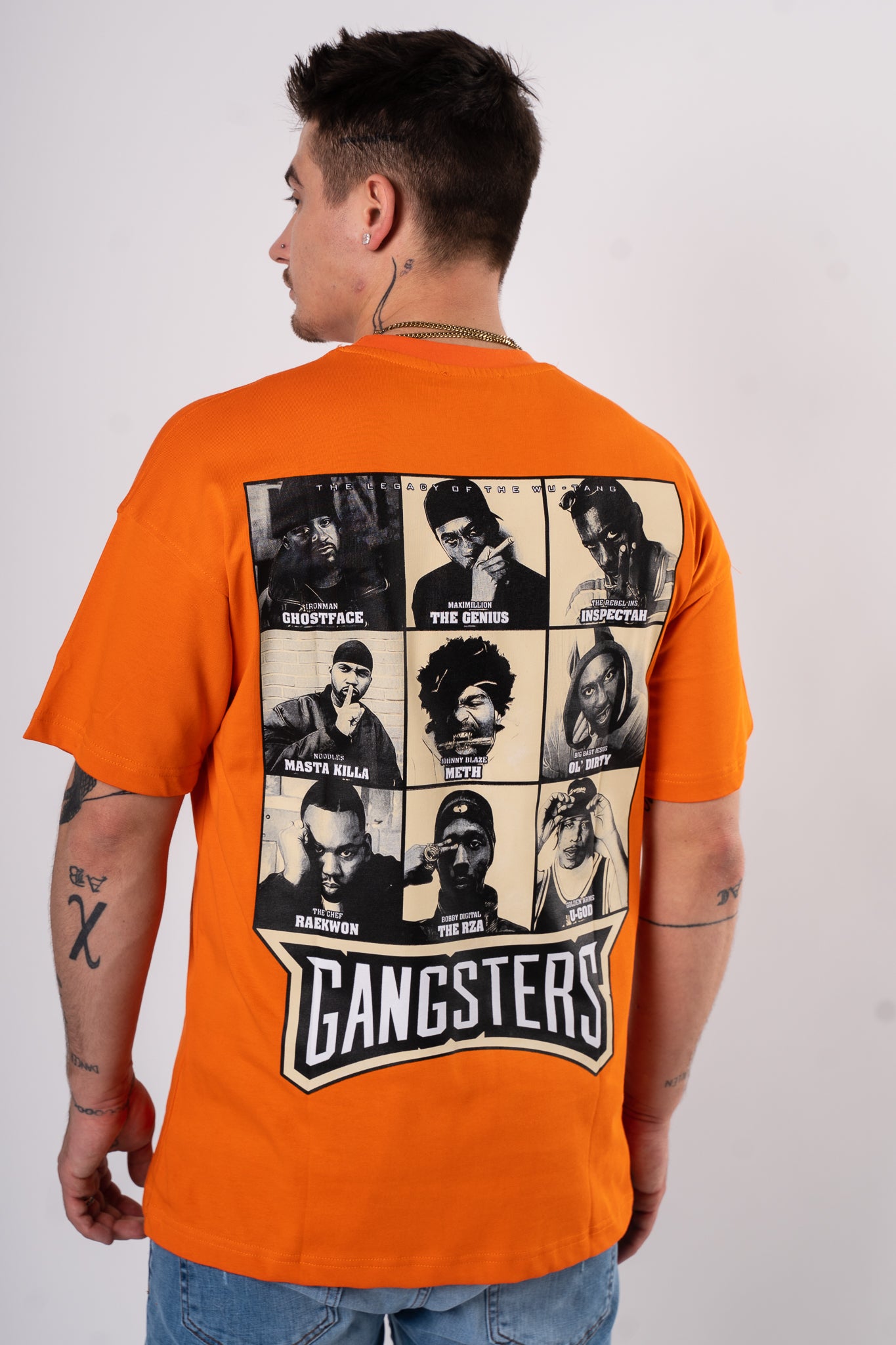 Koszulka Oversize "Gangsters" - pomarańczowa