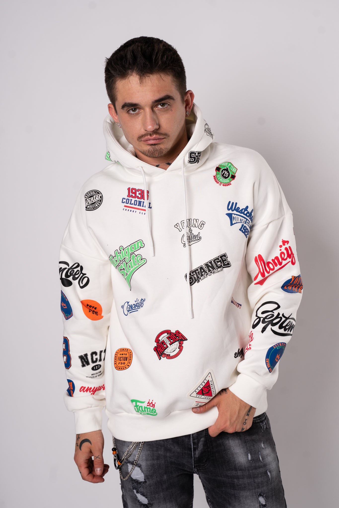 Bluza "Fullprint Mix" - Biała