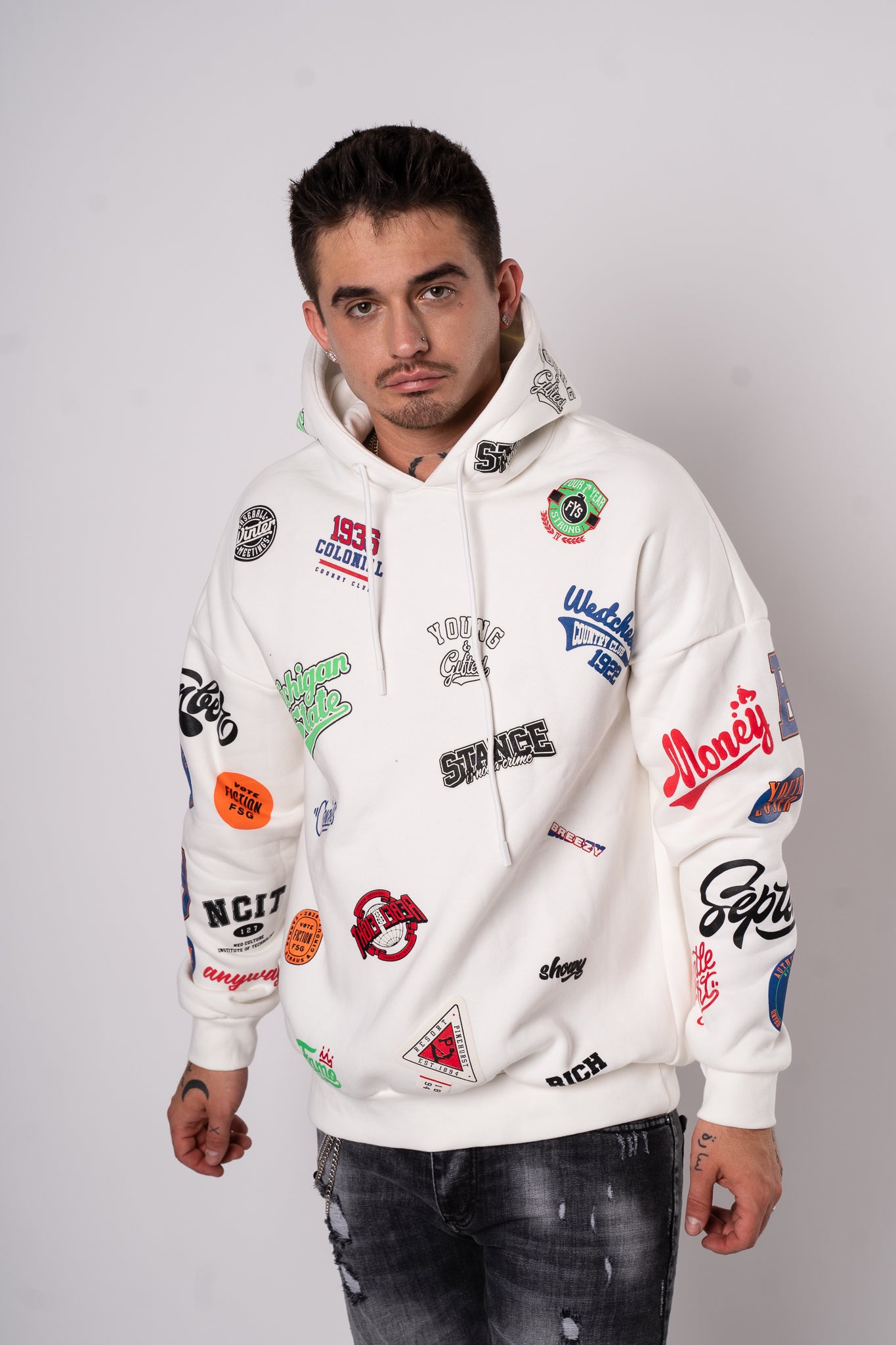 Bluza "Fullprint Mix" - Biała