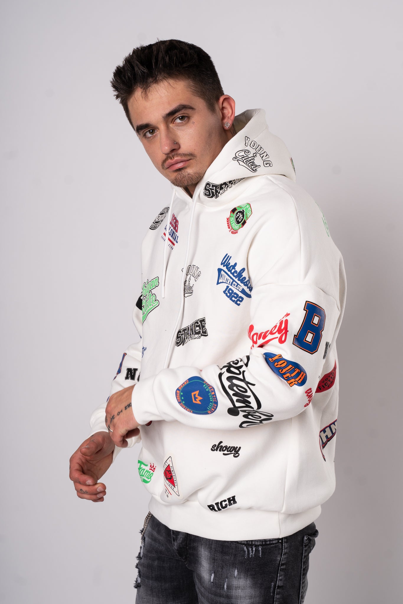 Bluza "Fullprint Mix" - Biała