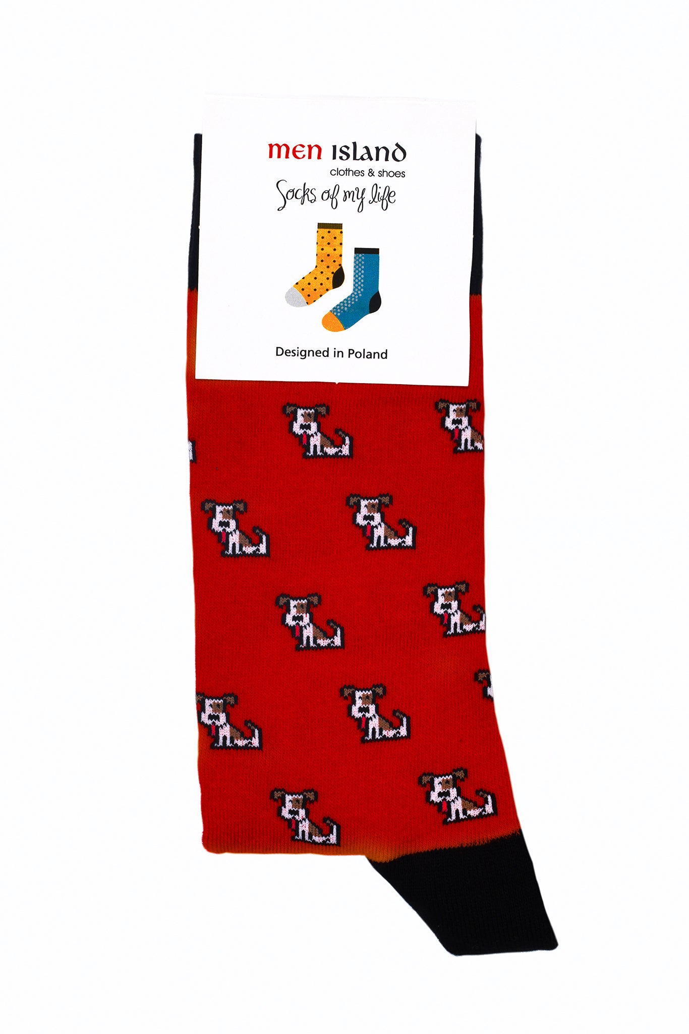 Skarpetki "Pieski na czerwonym tle"