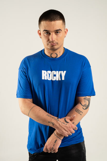 Koszulka Oversize "Rocky Balboa" - Niebieska