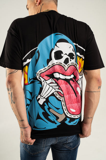 Koszulka Oversize "Tongue Out" - Czarna