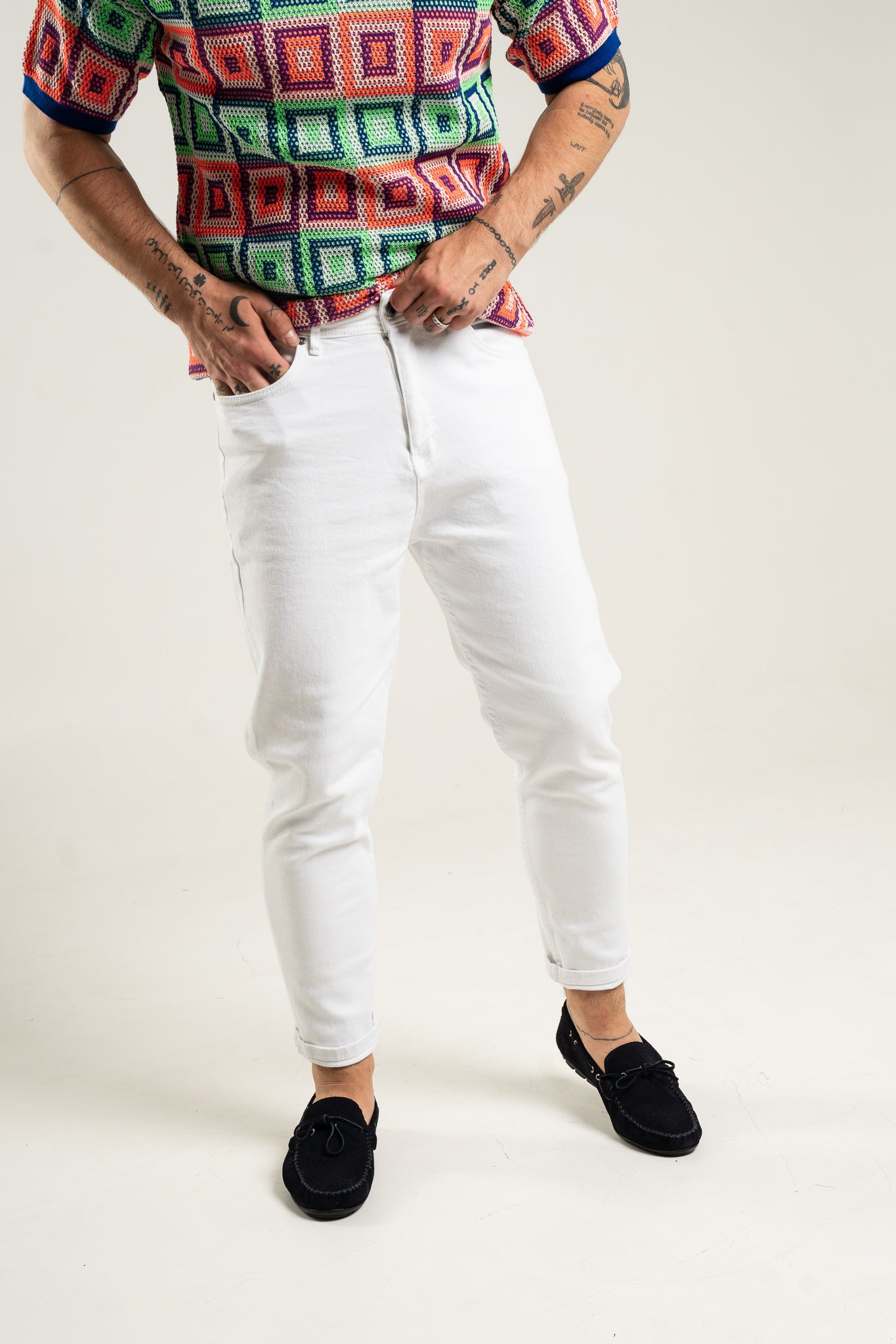 Spodnie Jeansowe - Białe